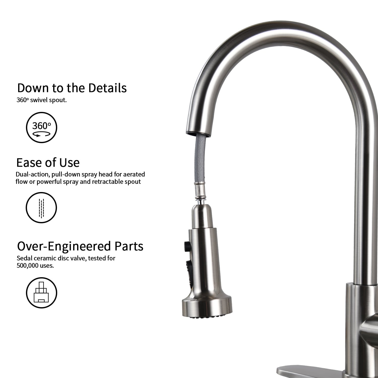 UCLIMAA UCD3412-BN Kitchen-Faucets - View #2