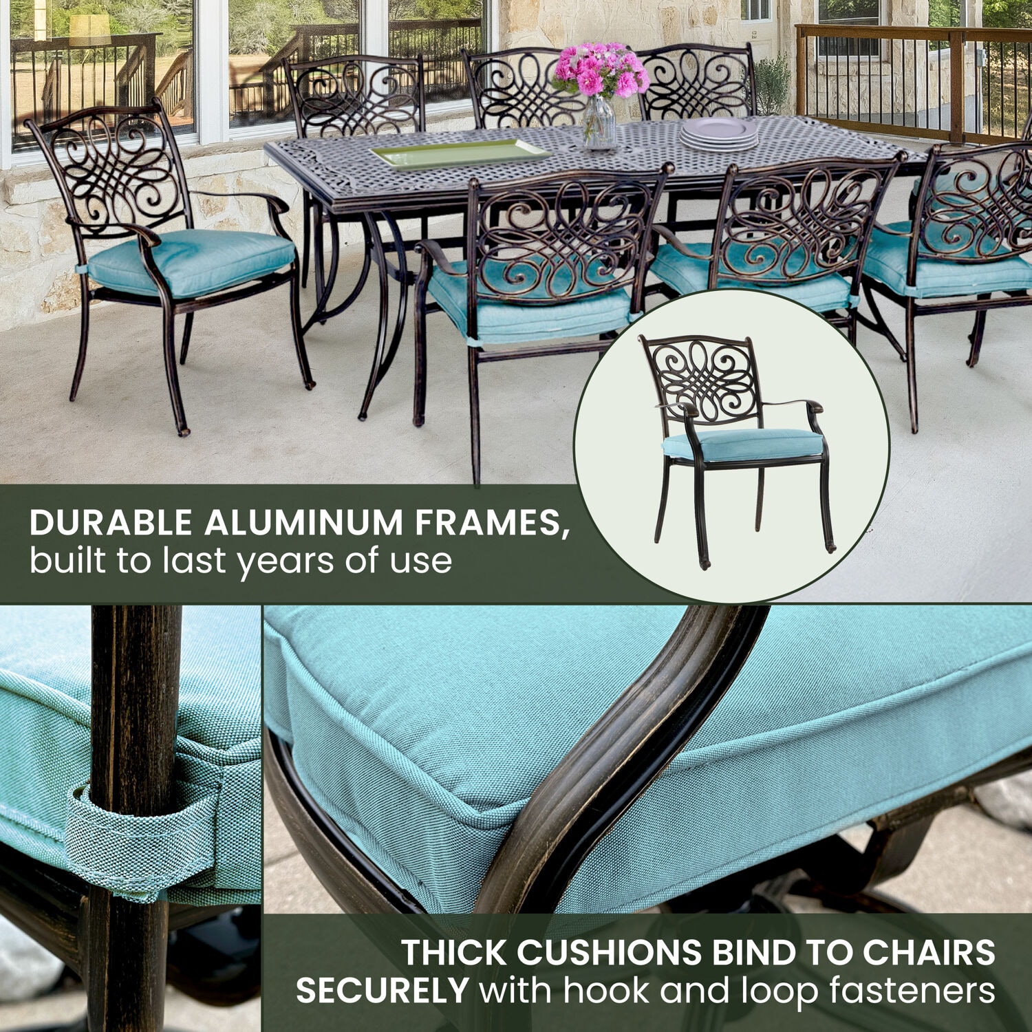 Hanover TRADDN9PC-BLU Patio-Dining-Sets - View #6