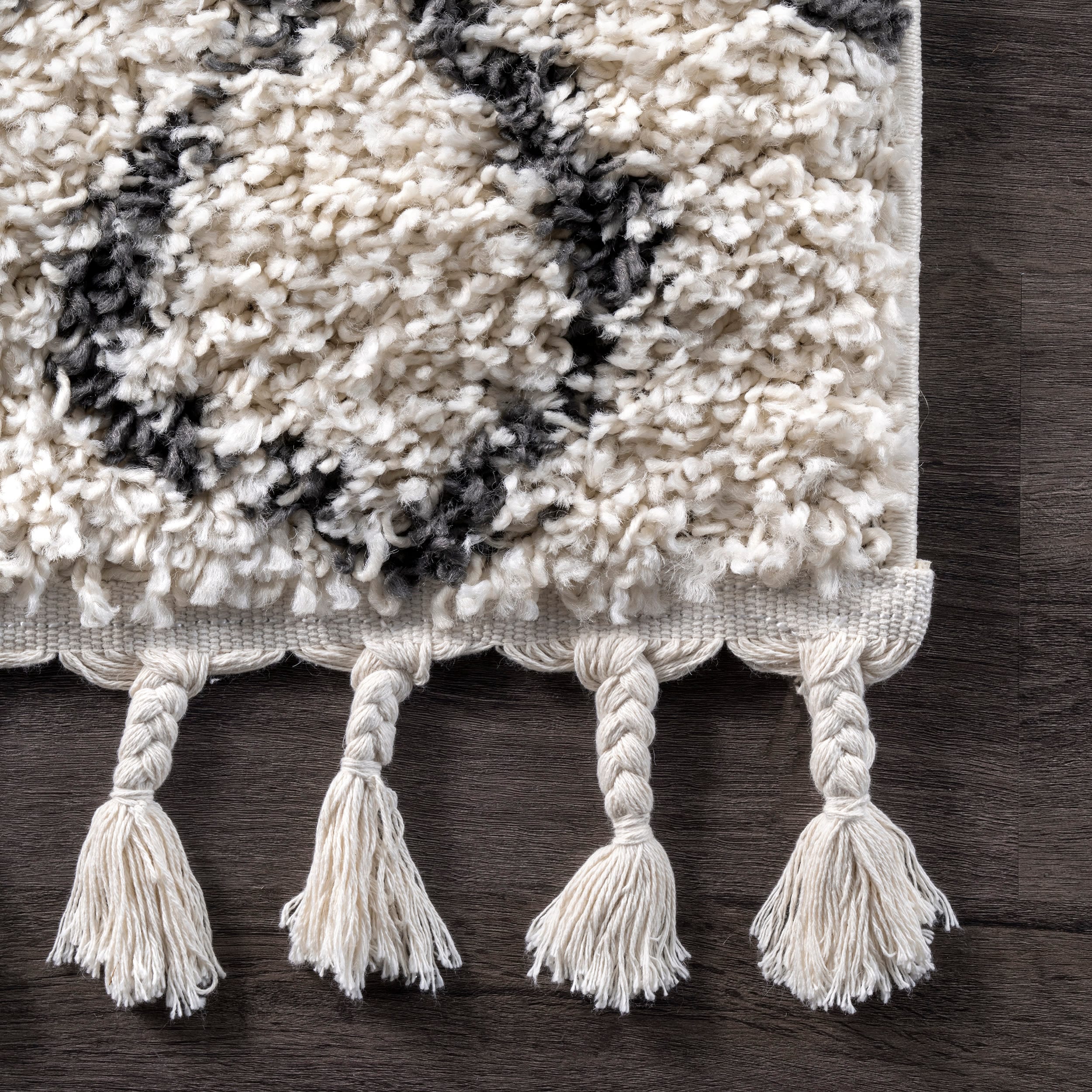 Off-White Braided Synthetic 3' x 5' Reversible Area Rug