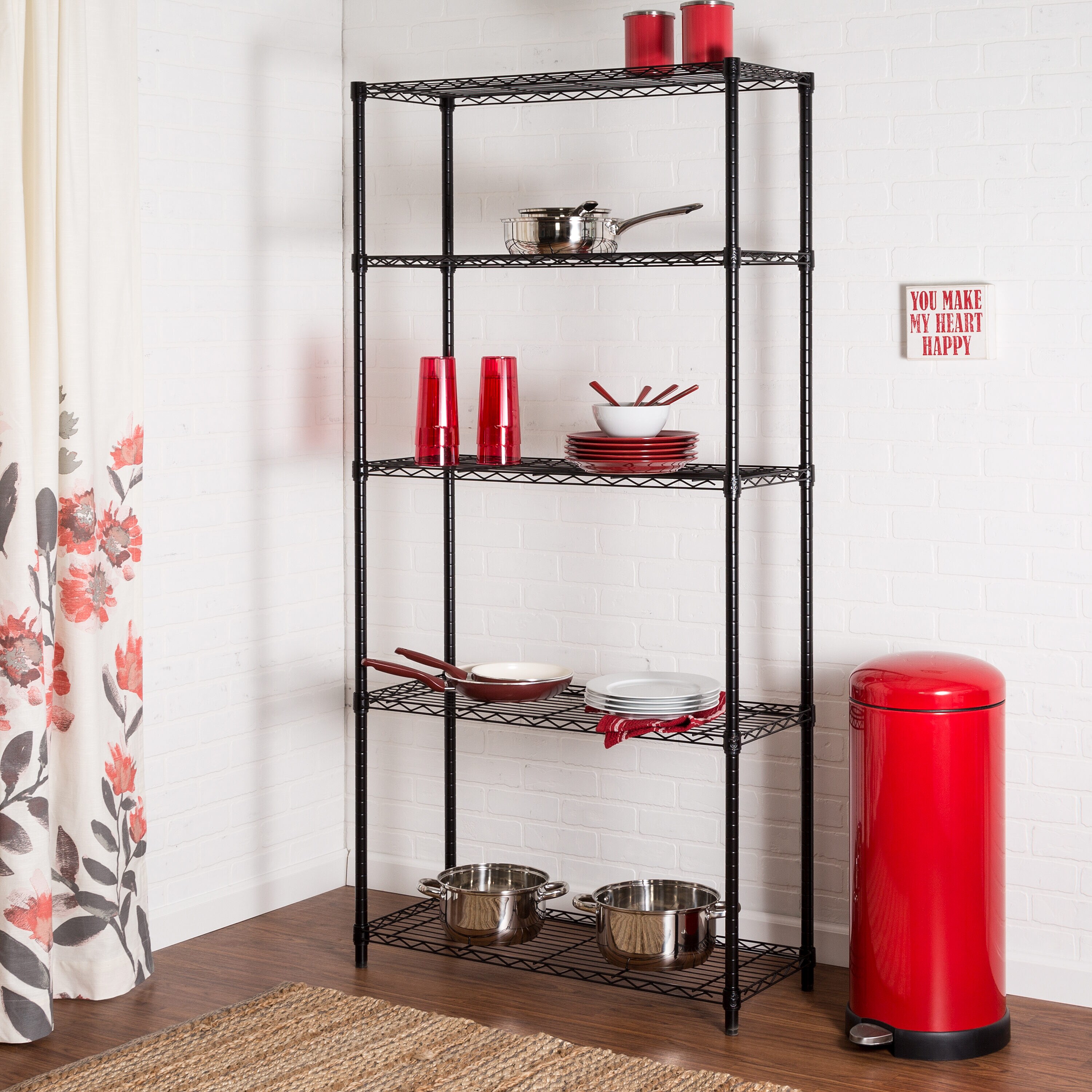 Honey-Can-Do Black 4-Tier Steel Garage Storage Shelving Unit