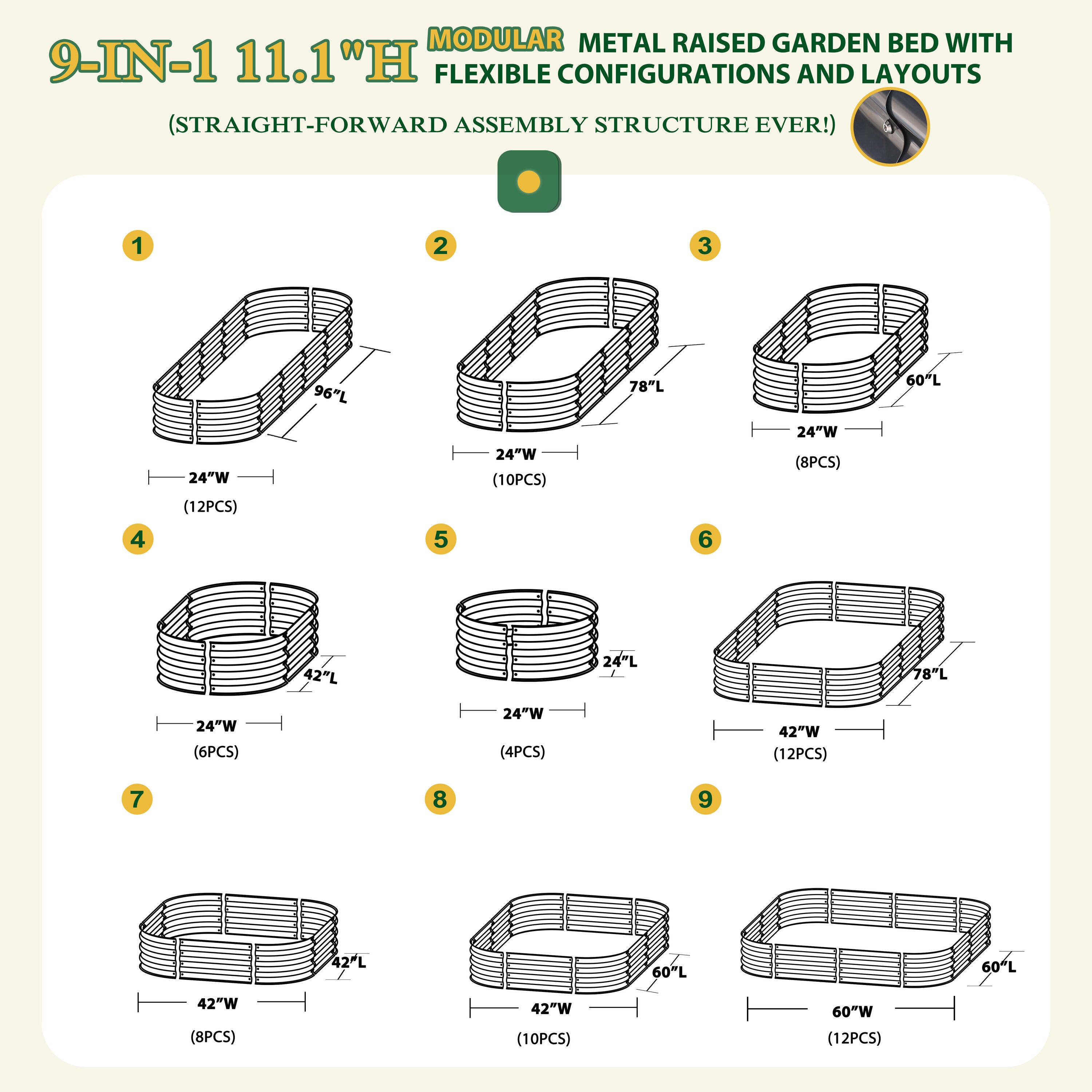 VEIKOUS PG0102-42-03GY Raised-Garden-Beds - View #3