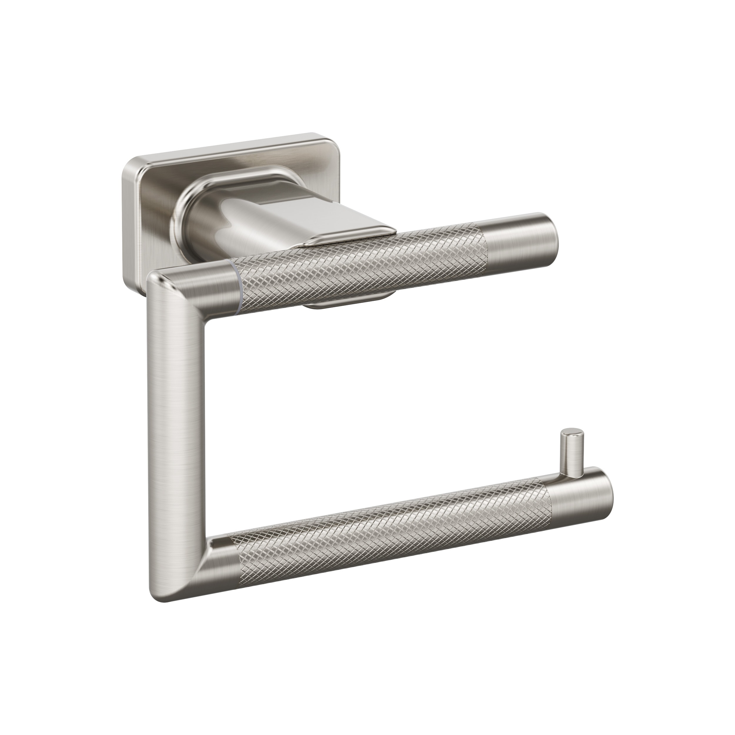 Amerock Bronx Brushed Nickel Wall mount Single post Toilet Paper Holder 1 -Rolls