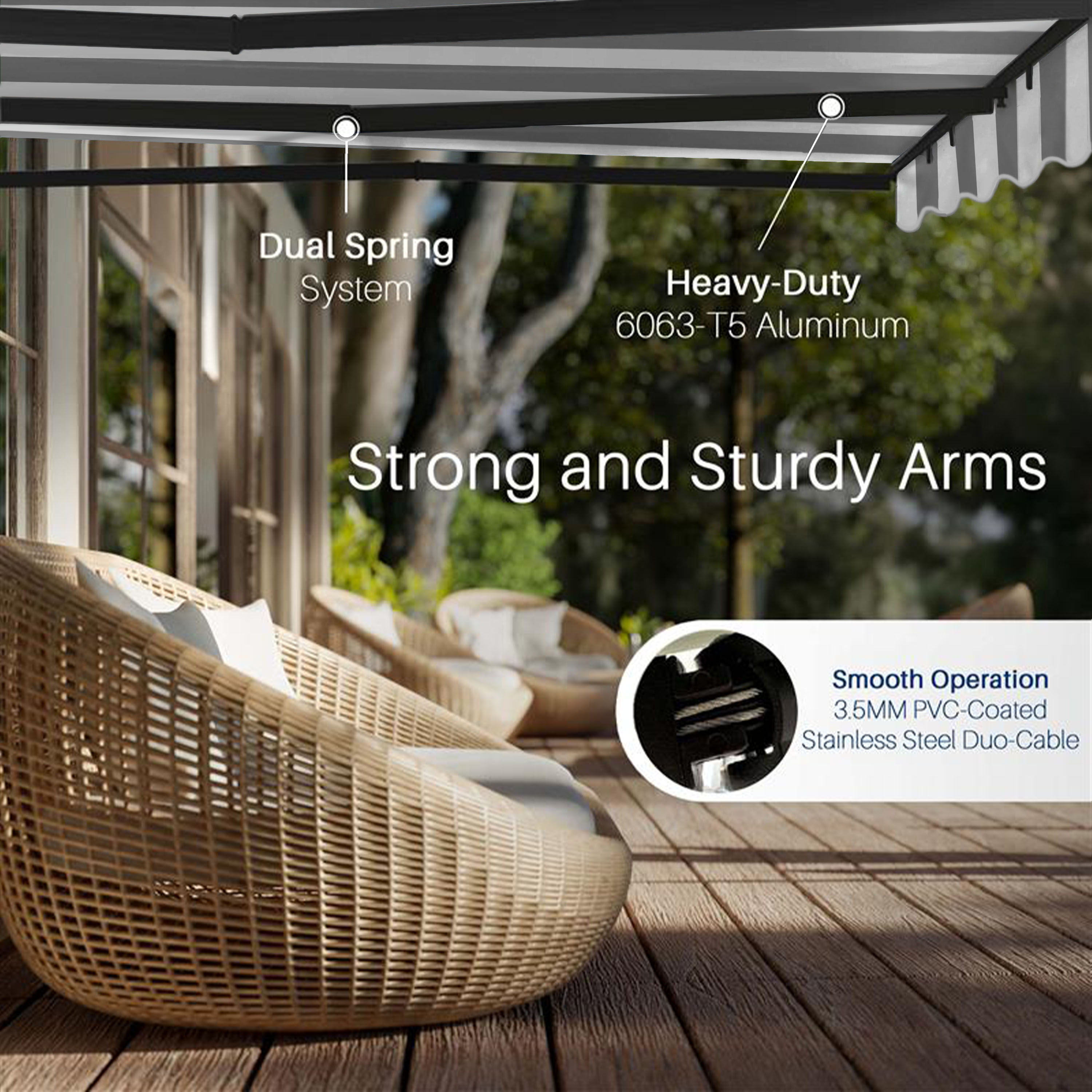 ALEKO ABM12X10GREYWHT-LO awnings - View #6