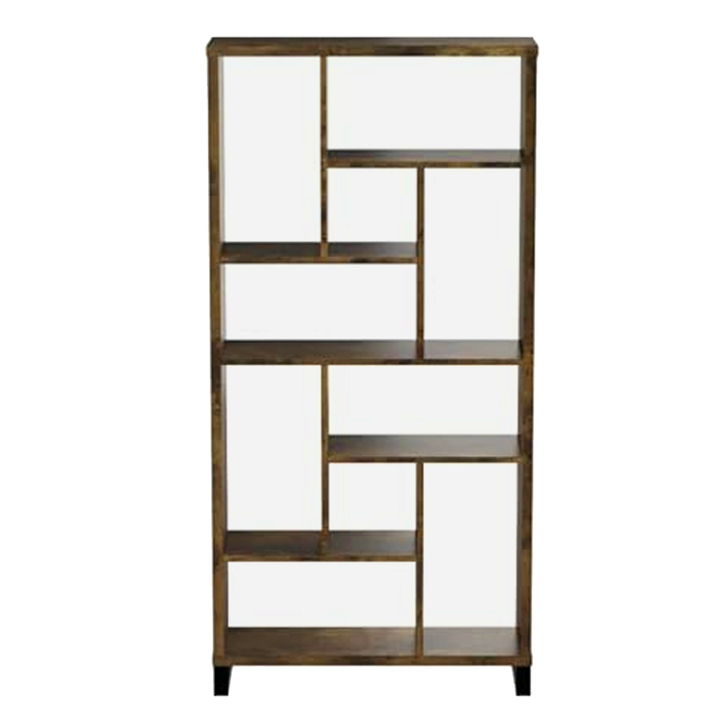 Benzara Brown Wood 5 Shelf Bookcase 11.5 in W x 70.75 in H x