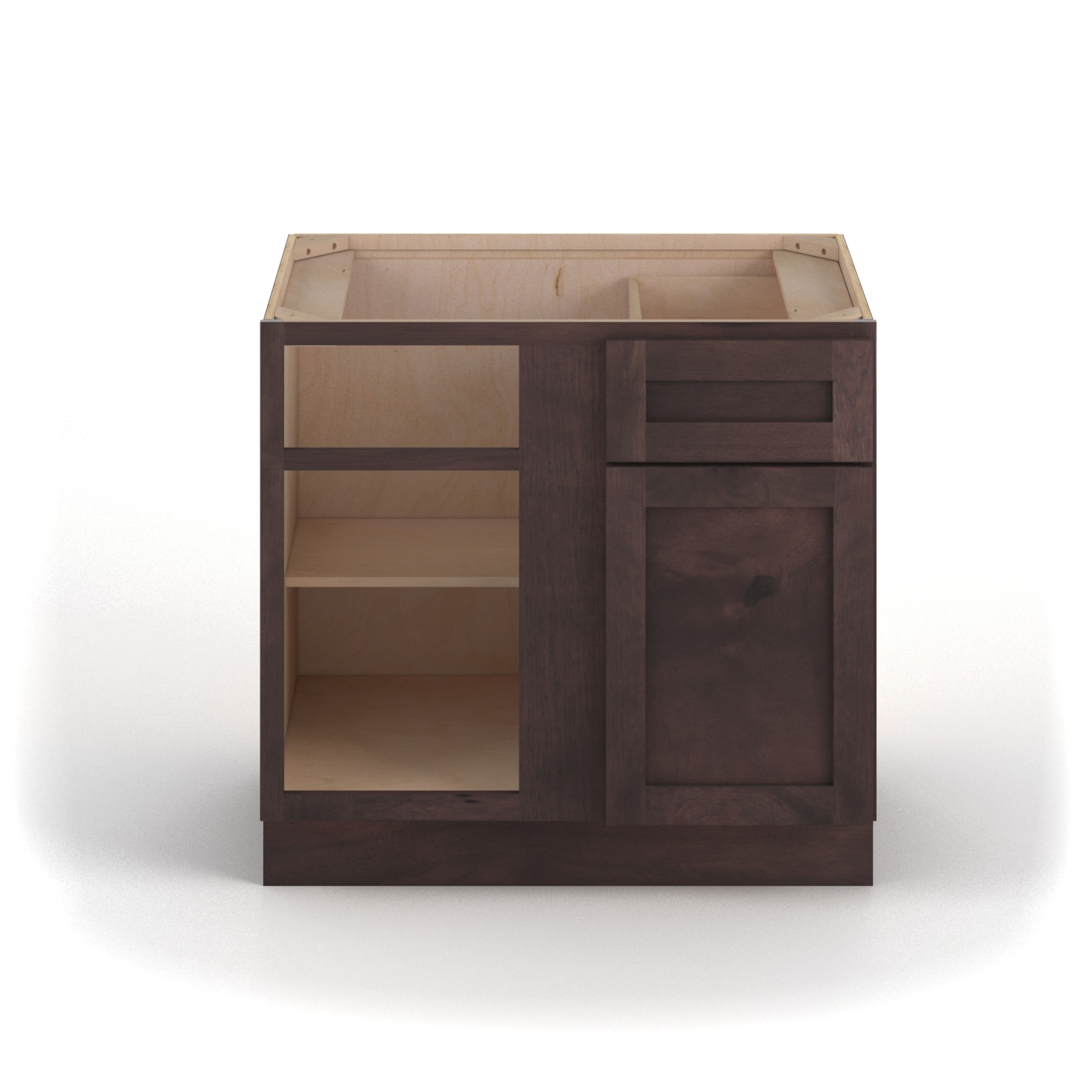 Valleywood Cabinetry Pure White 39-in W x 34.5-in H x 24-in D Pure White Birch Blind 1-Drawer Corner Base Ready To Assemble Plywood Cabinet (Flat Panel Shaker Style)