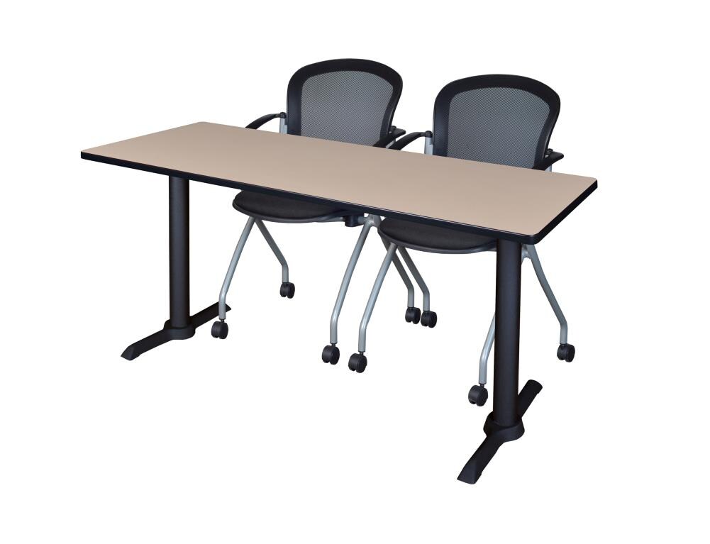 Regency MTRCT6024BE23BK Training Off-white 4-Person Training Table (60-in W x 29-in H)