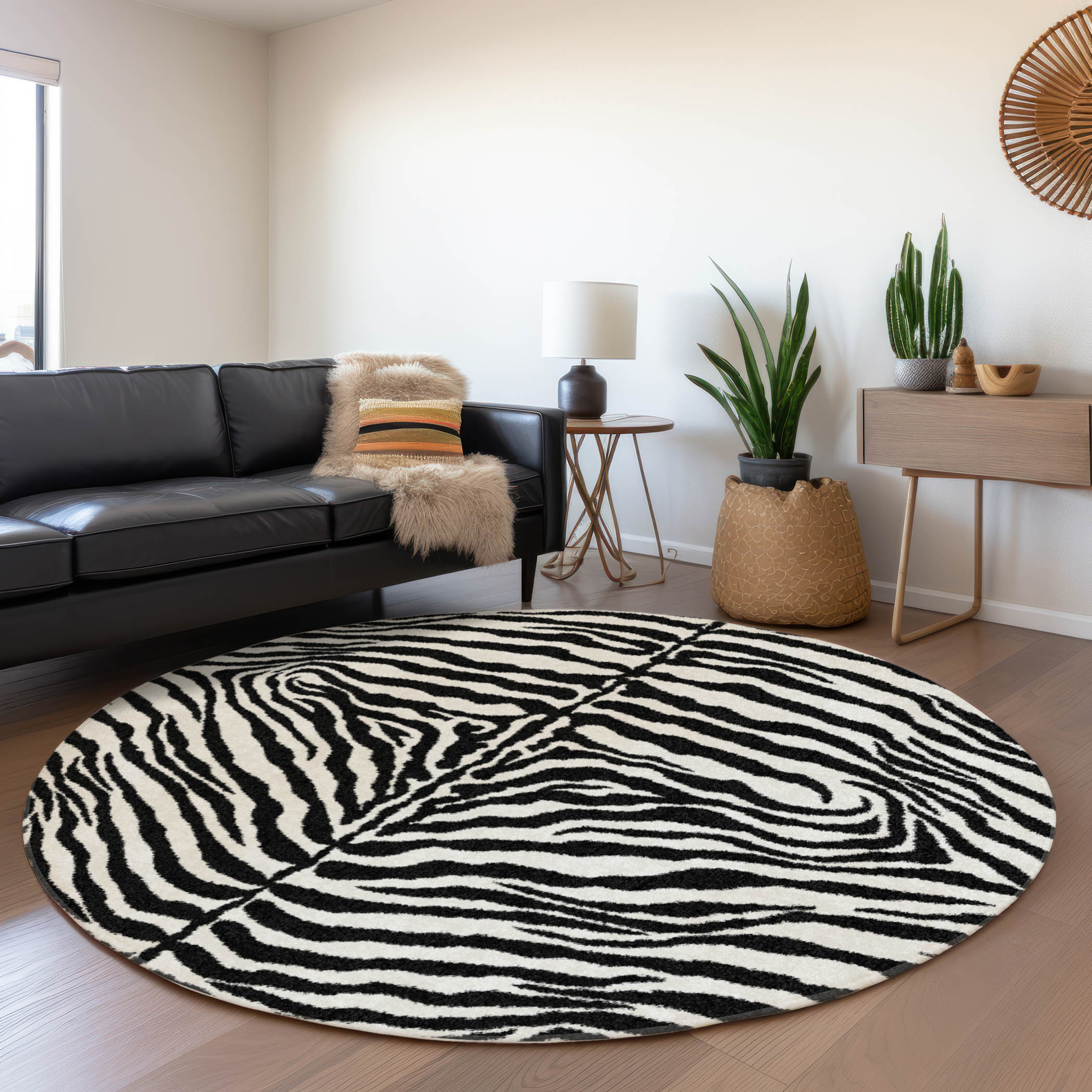 Addison Rugs AMF42PE8RO Mayfield AMF42PE 8 x 8 (ft) Loomed Polyester Pearl Round Indoor Abstract Machine washable Area rug