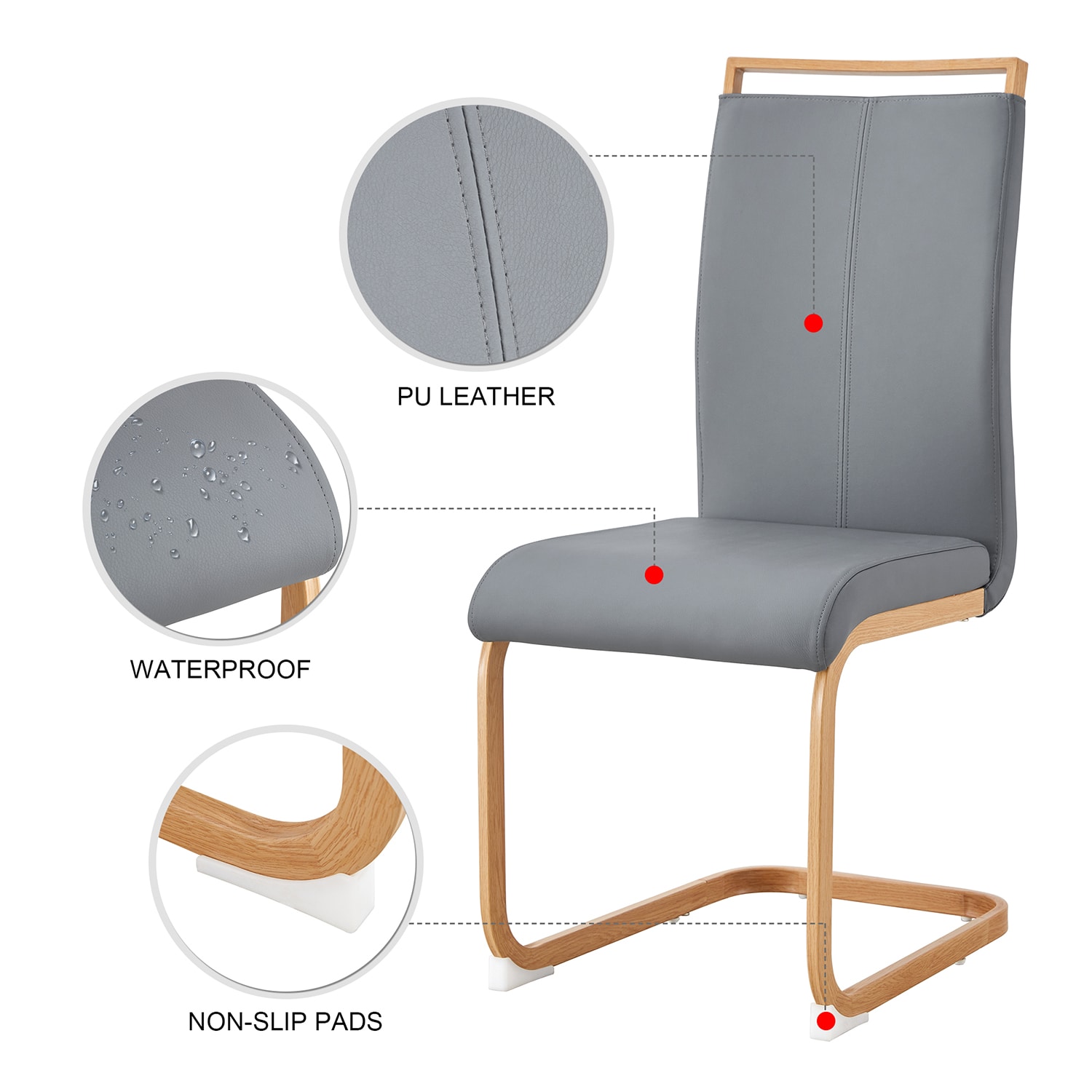 SINOFURN SYA370043GY Dining-Chairs - View #4