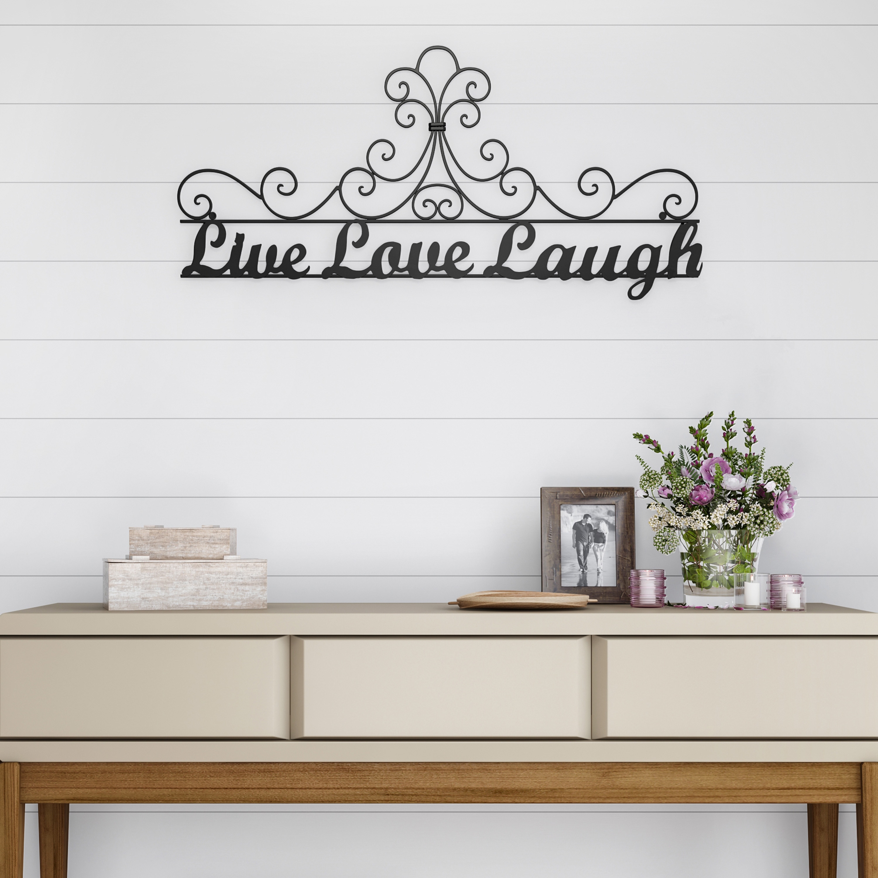 Hastings Home Metal Cutout-Live Laugh Love Wall Sign 0.4-in W x 15.75 ...