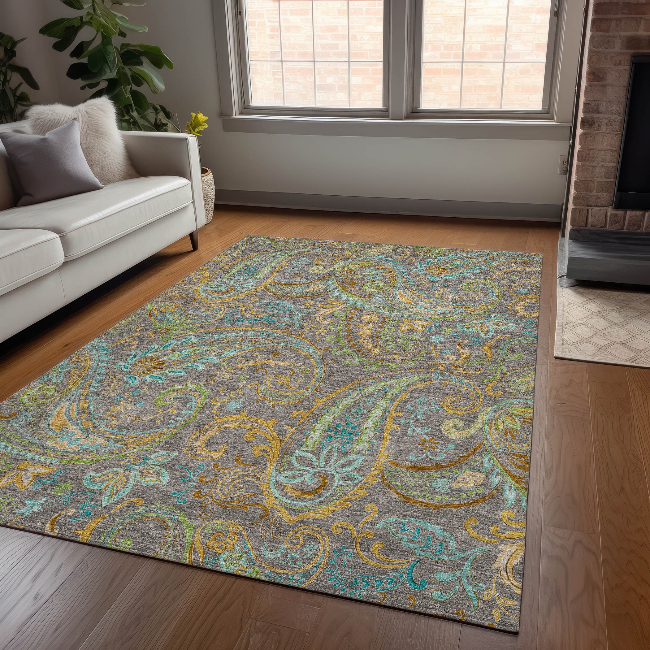 Addison Rugs ACN533TP8X10 Chantille 8 x 10 (ft) Polyester Taupe Rectangular Indoor/Outdoor Abstract Farmhouse/Cottage Machine washable Area rug