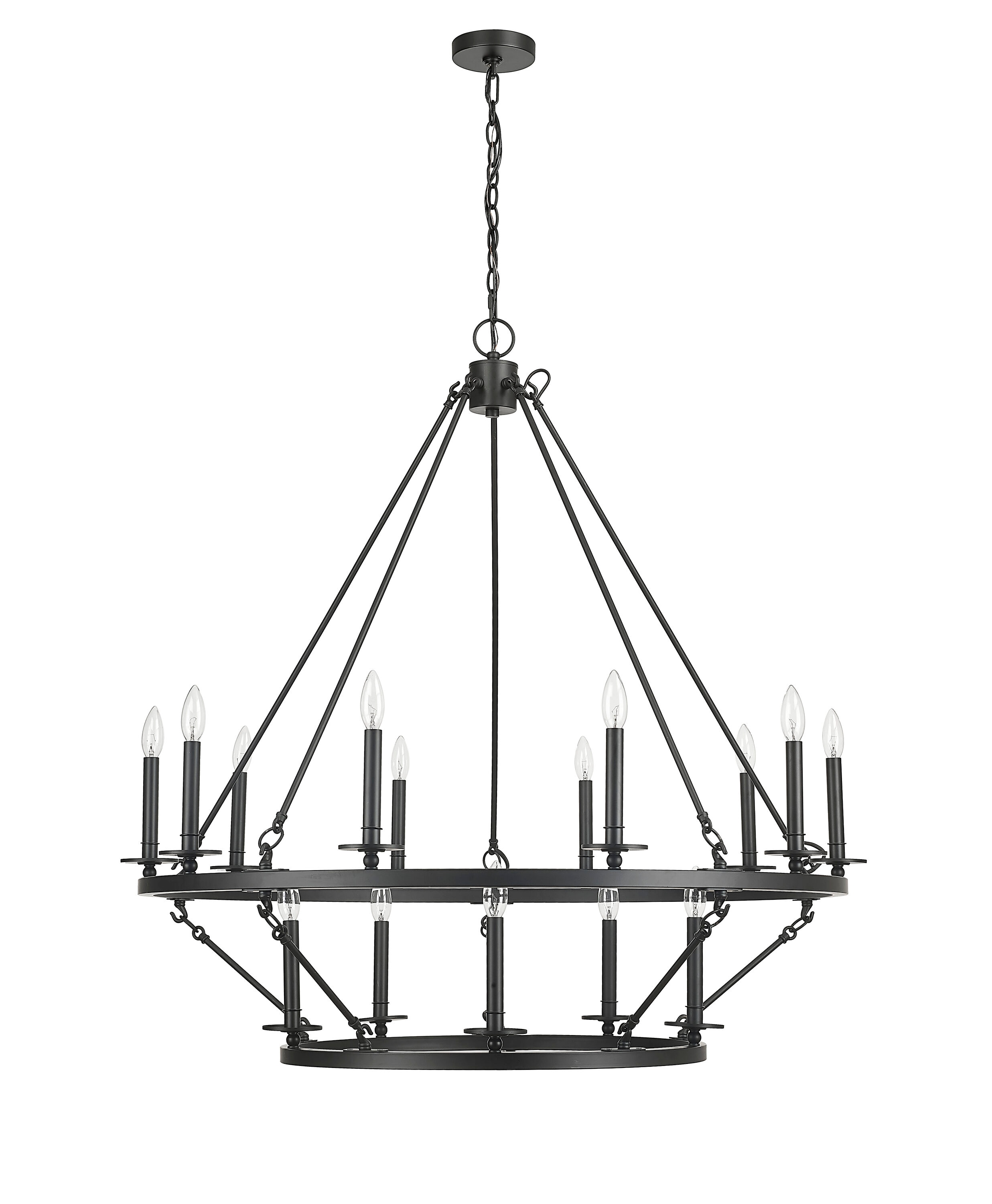 Millennium Lighting 46715-MB Florence 15 -Light Matte Black Transitional For Use in Bedrooms, Dining Rooms, Foyers, Kitchens, Living Rooms Chandelier