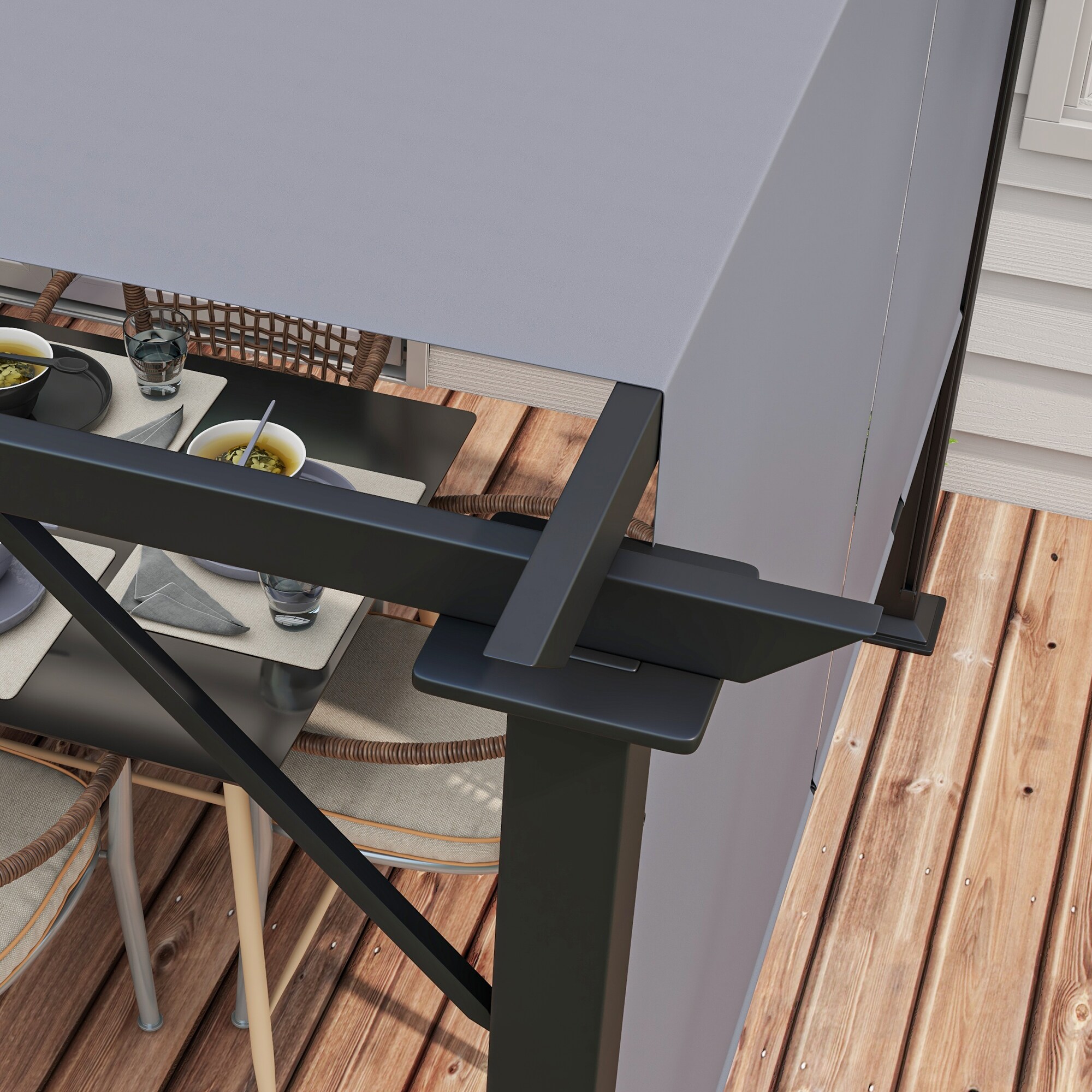 Outsunny 84C-242V01GY Wood-Resin-Gazebos - View #5