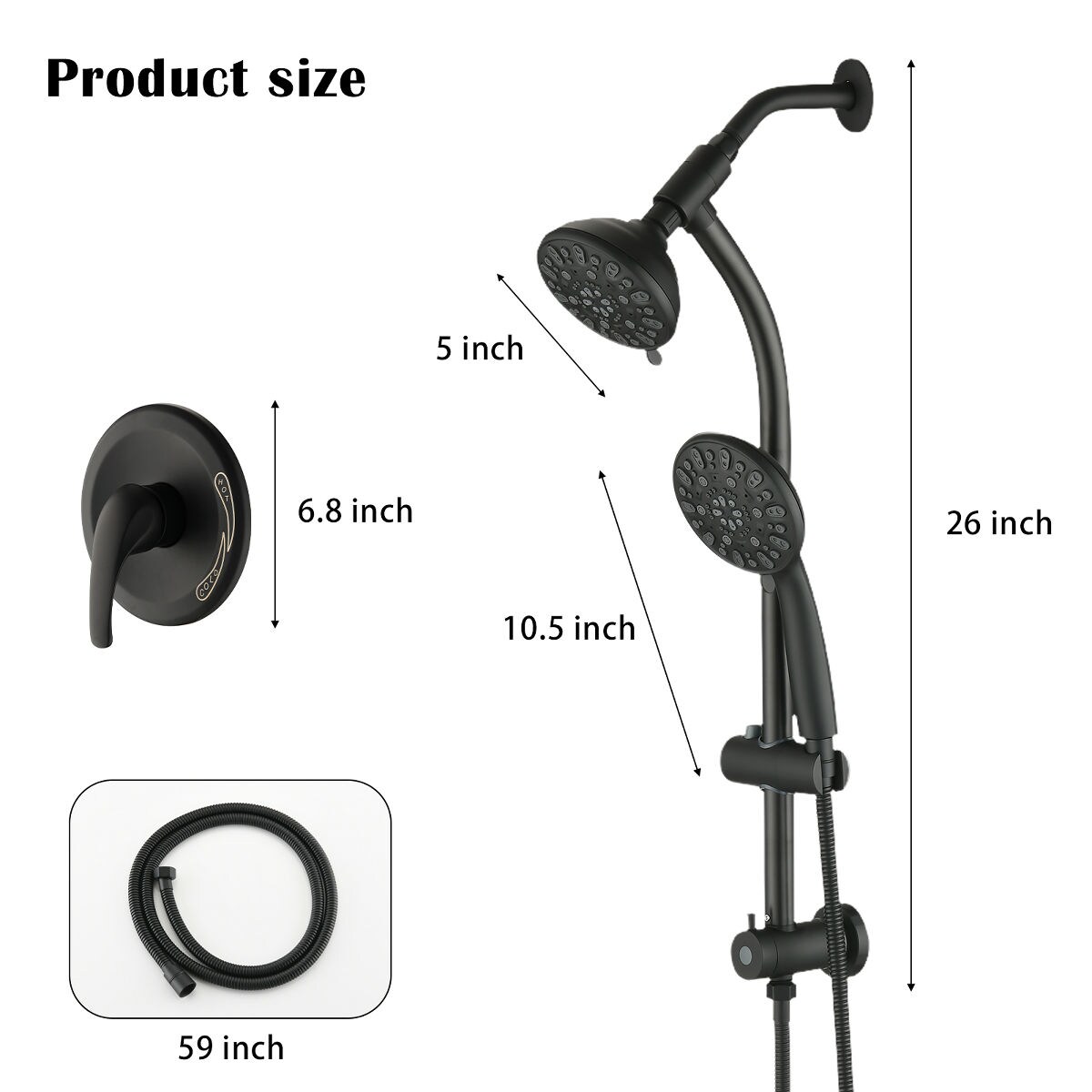 Wooakway FXLS0609-608A612 Showerhead-Bar-Panels - View #3