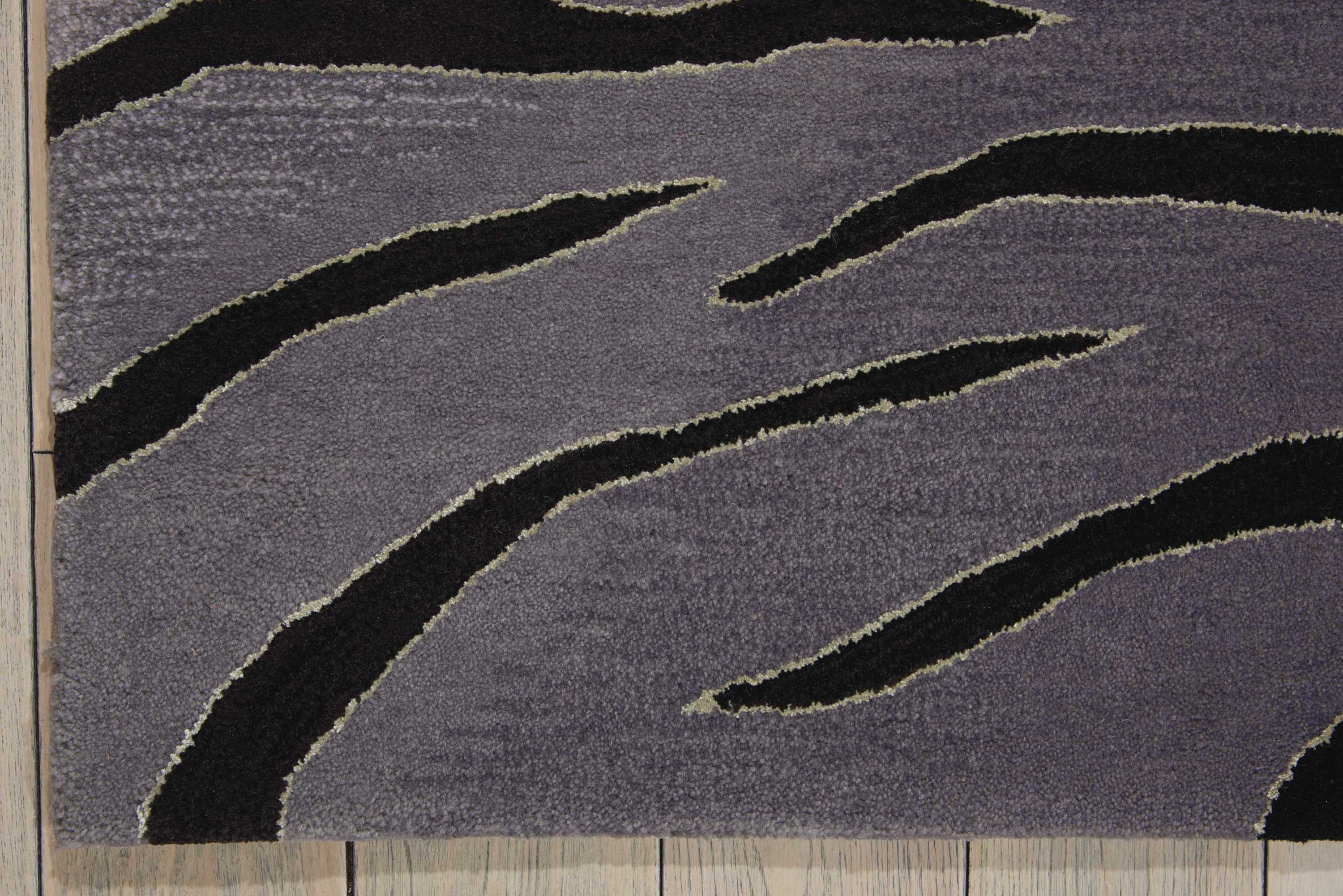 Nourison Contour 8 x 10 Blk/Grey Indoor Abstract Mid-Century Modern Handcrafted Area Rug
