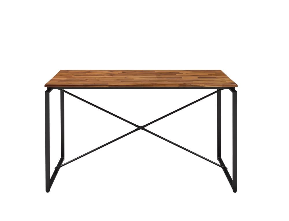 ACME FURNITURE 72910 Jurgen Walnut Contemporary/Modern Dining Table, Wood with Metal Frame Metal Base 47-in L x 30-in H