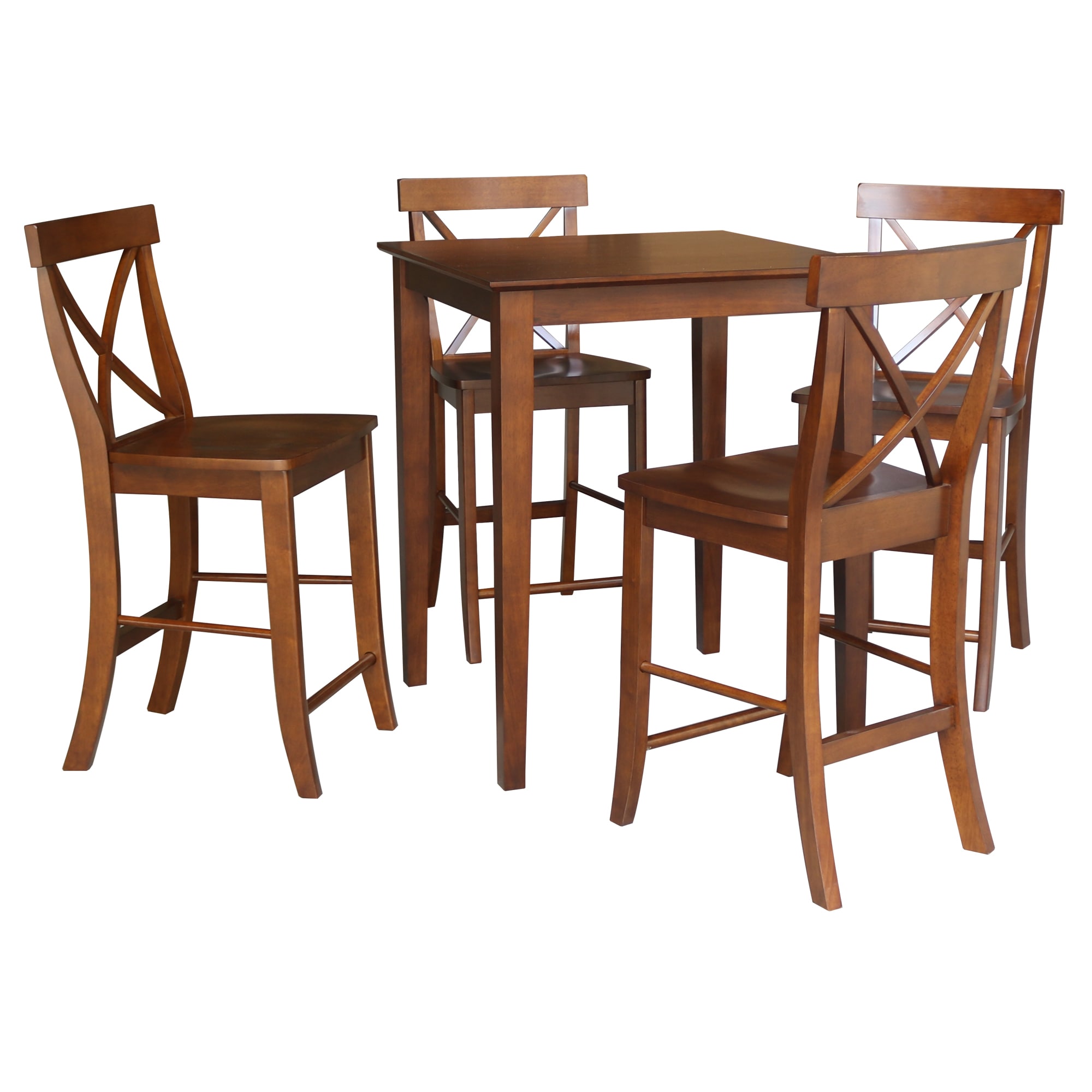 International Concepts K581-3030-S6132-4 Espresso Traditional Dining Room Set with Square Table (Seats 4)