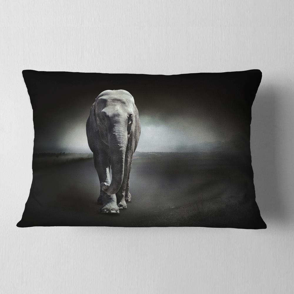 Designart CU13424-12-20 12-in x 20-in Black Indoor Decorative Pillow