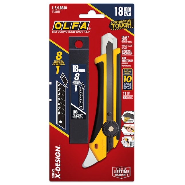 Olfa 18mm 11-Blade Retractable Utility Knife (Snap-Off Blade) Stainless Steel | 1133455
