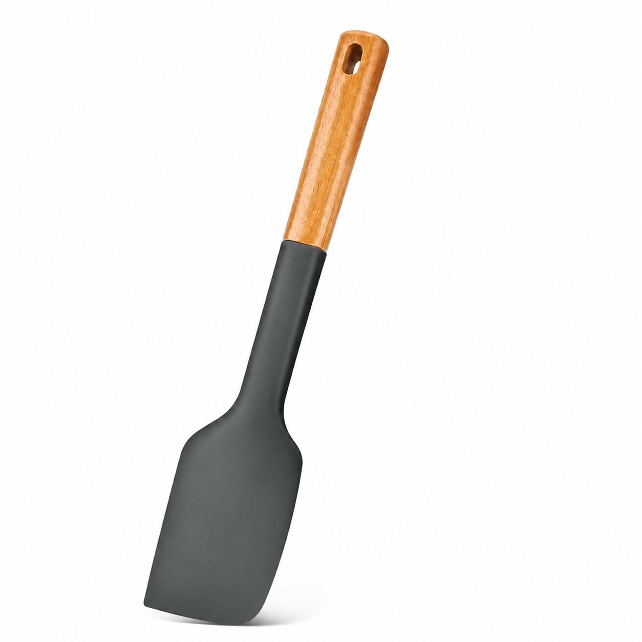 Aoibox  Heavy Duty Silicone Spatula with Wooden Handle and Built In Spoon Rest BPA Free Heat Resistant to 446