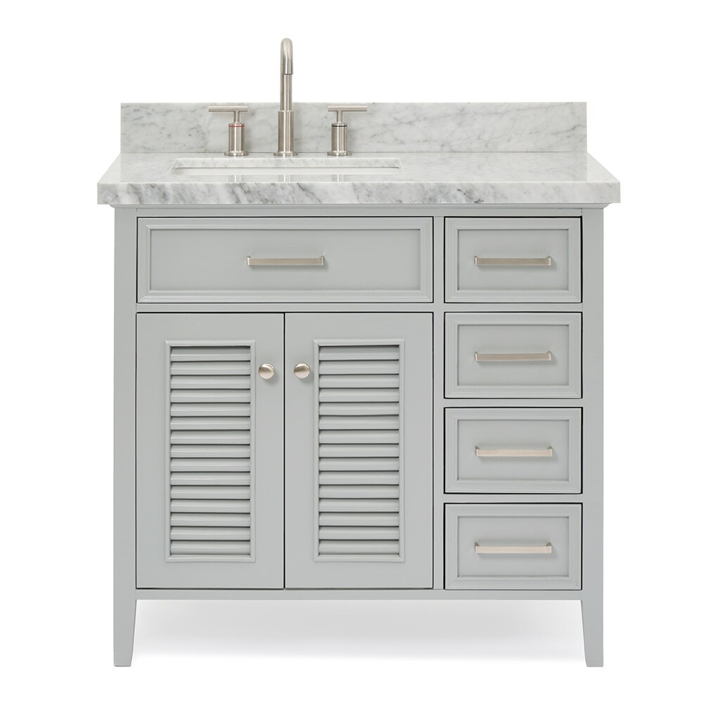 ARIEL Kensington 37-in Gray Undermount Single Sink Bathroom Vanity with ...