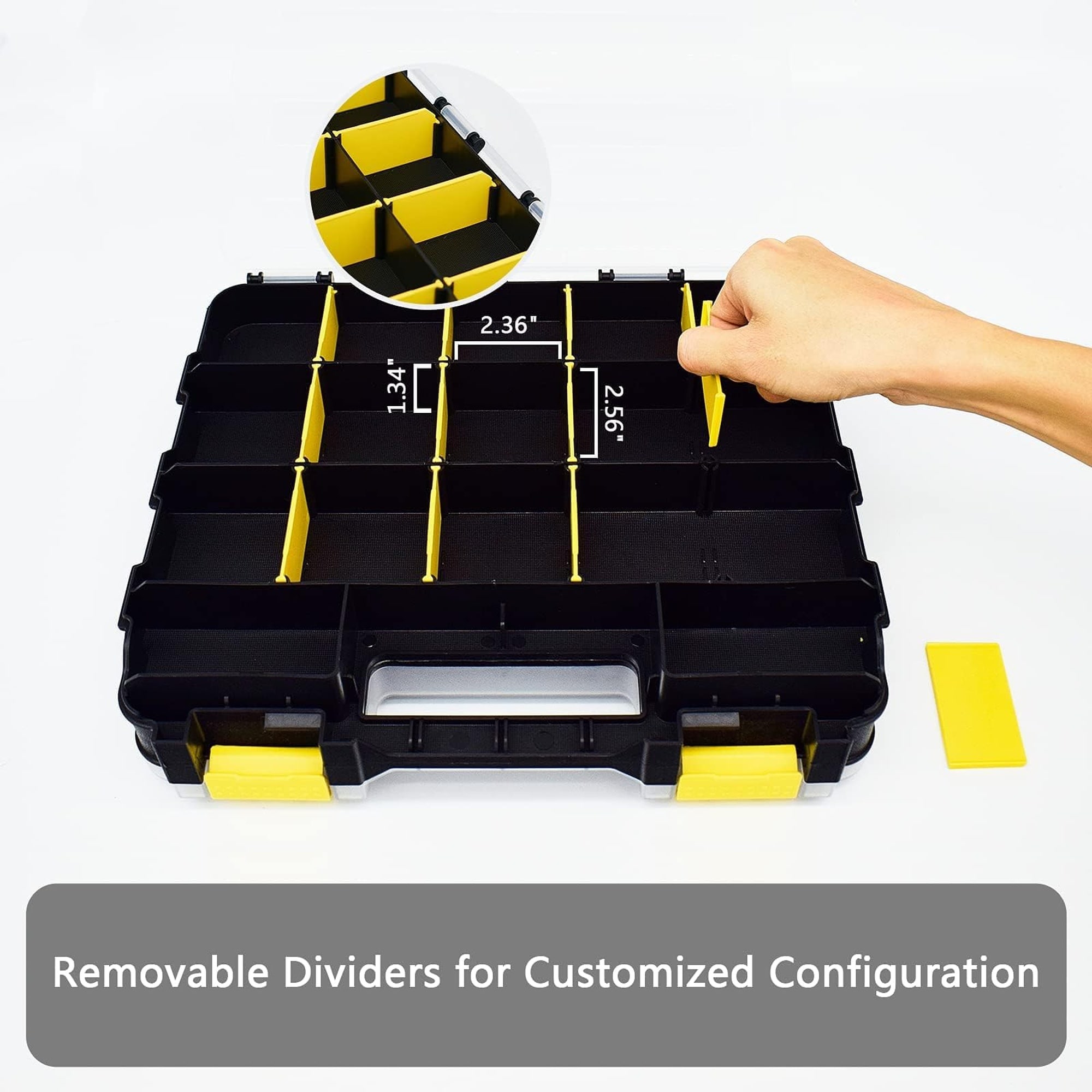 Angel Sar 2 Pcs Hardware Organizer Box 34 Compartments with Removable ...