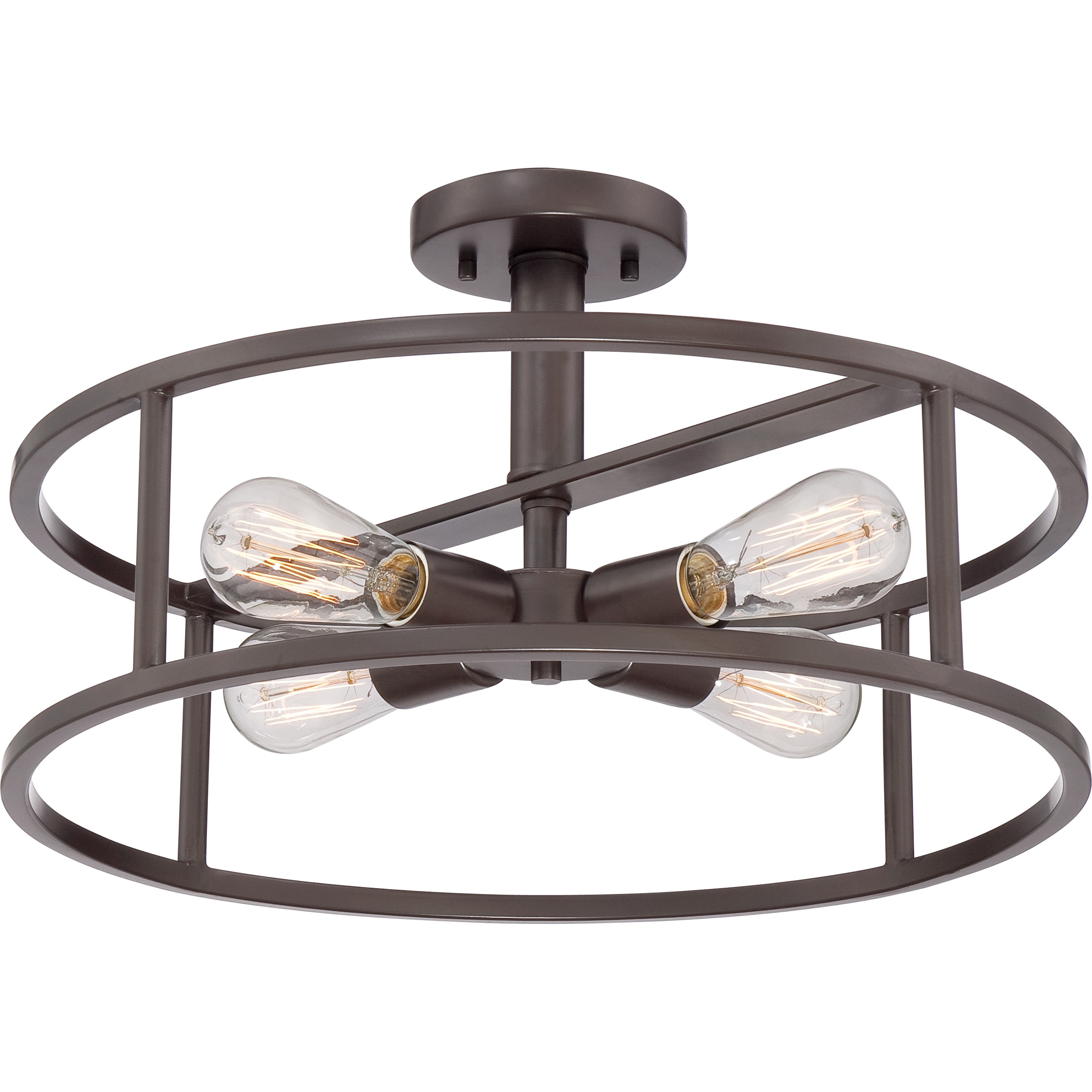 Quoizel NHR1718WT New Harbor 4-Light 18-in Bronze Semi mount light