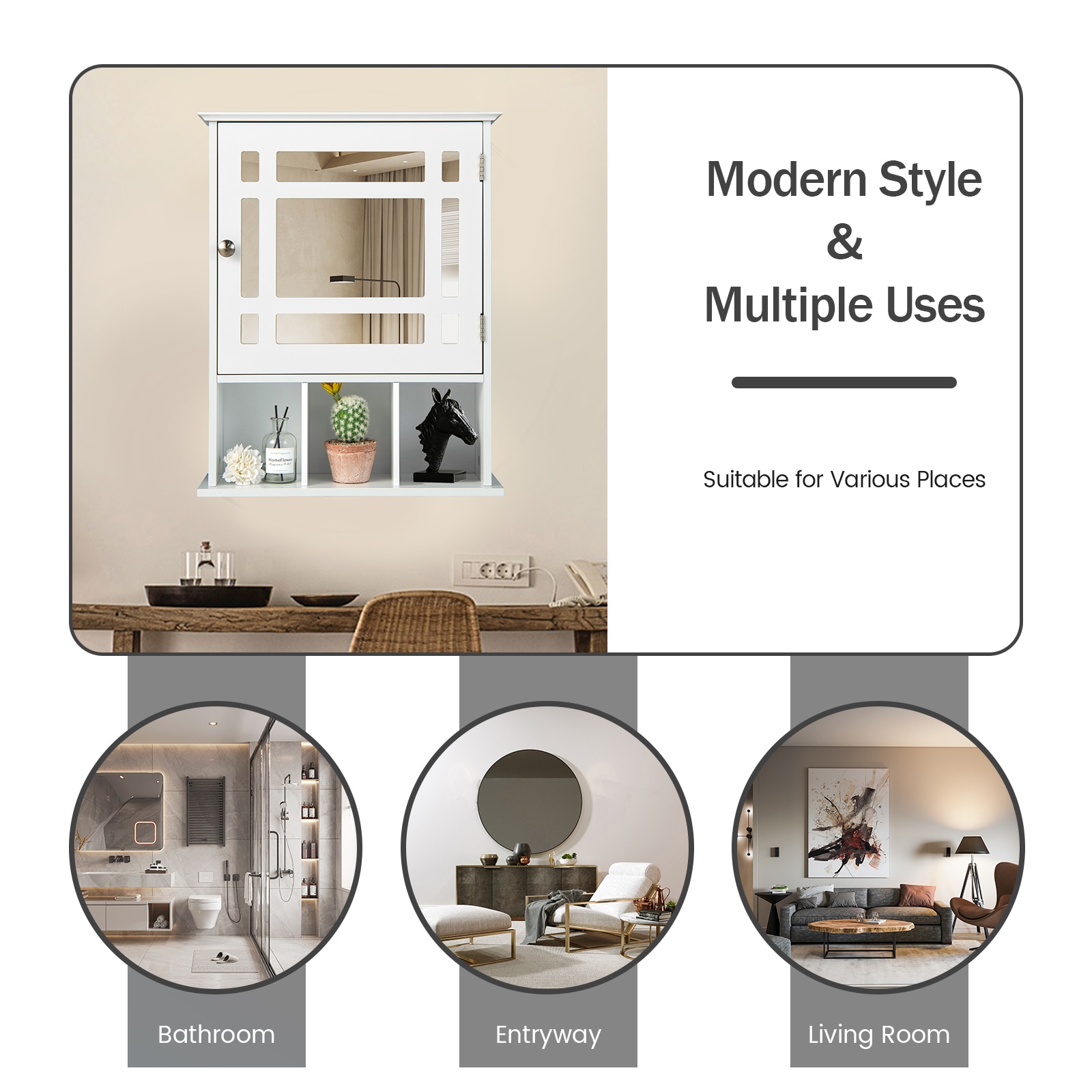 Forclover HYFE-10131WH Bathroom-Medicine-Cabinets - View #6