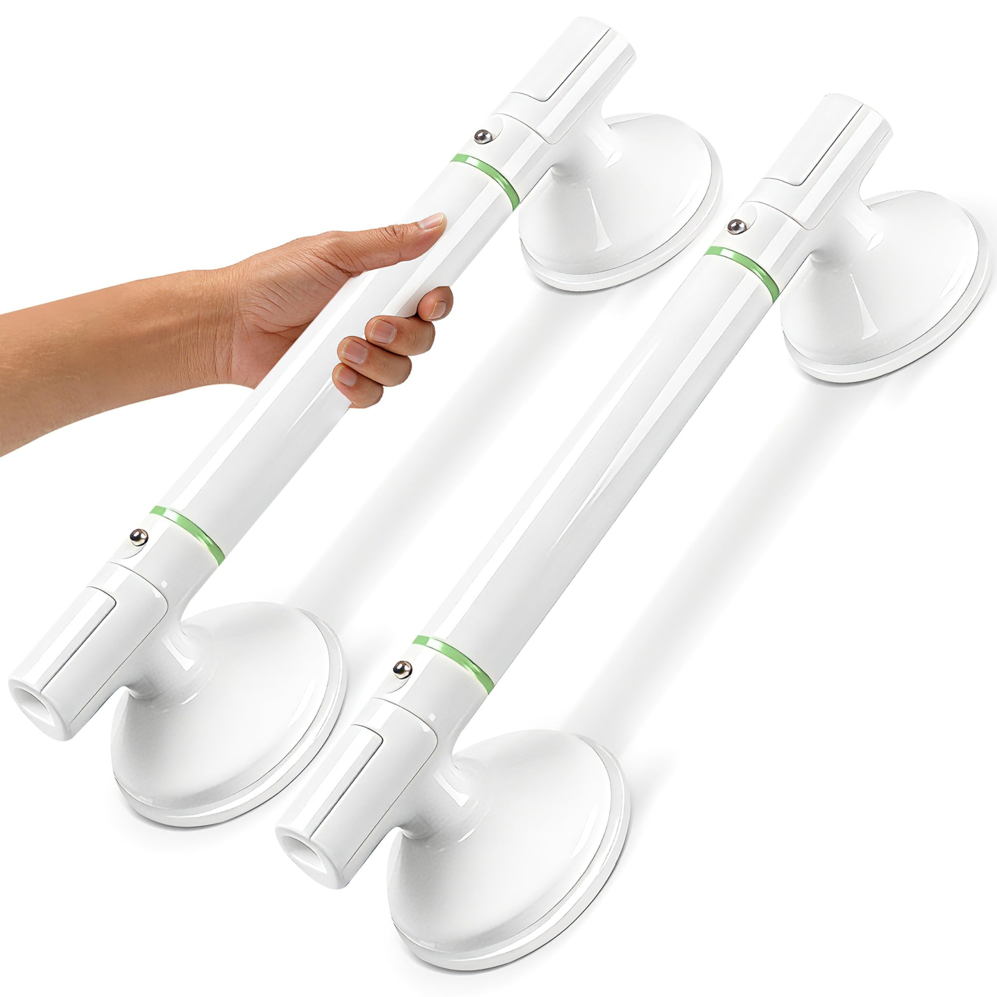 Adrinfly  Suction Grab Bars for Shower 2 pack 17 inch No Drill Safety Bathroom Handle for Seniors Elderly Non Slip Support Bar Strong Hold