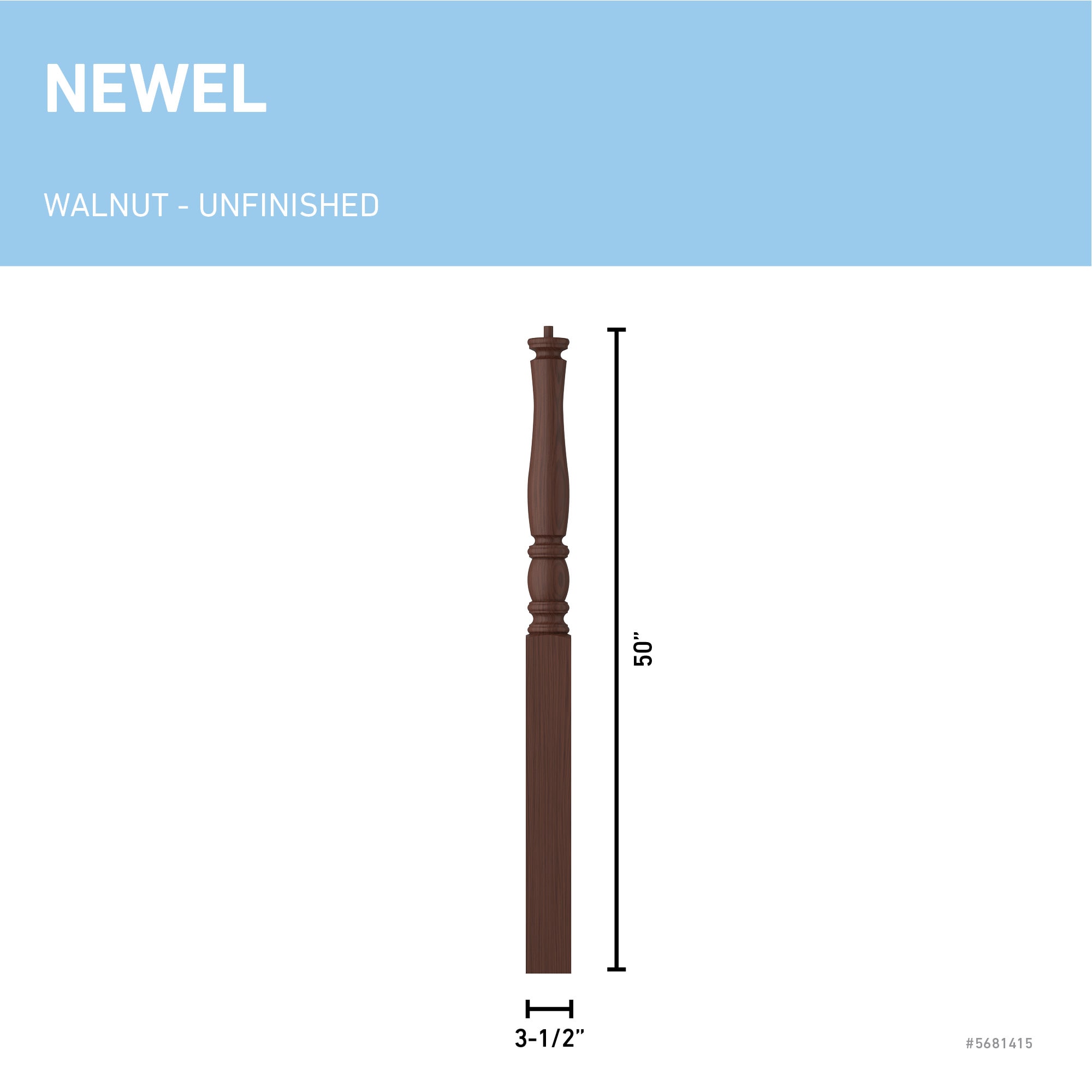 L.J. Smith Stair Systems LJP-3314-W Interior-Stairpart-Newel-Posts - View #3
