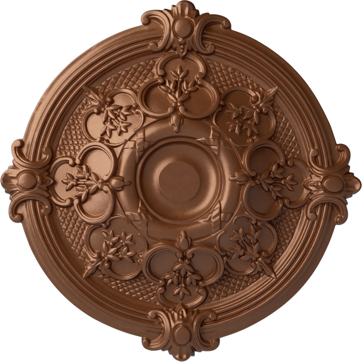 Ekena Millwork CM17HAPOS Hamilton 17.375-in W x 17.375-in L Painted Polished Copper Polyurethane Whole Ceiling Medallion