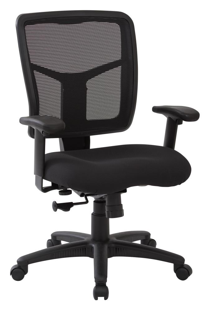 Office Star Products Work Smart Black Contemporary Ergonomic Adjustable  Height Swivel Upholstered Desk Chair in the Office Chairs department at