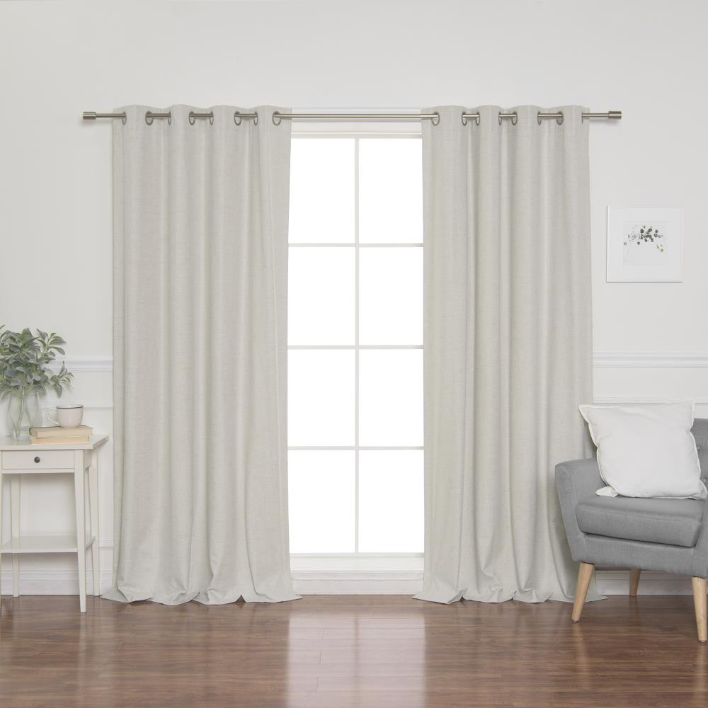 Best Home Fashion 84-in Linen Blackout Grommet Curtain Panel Pair in ...