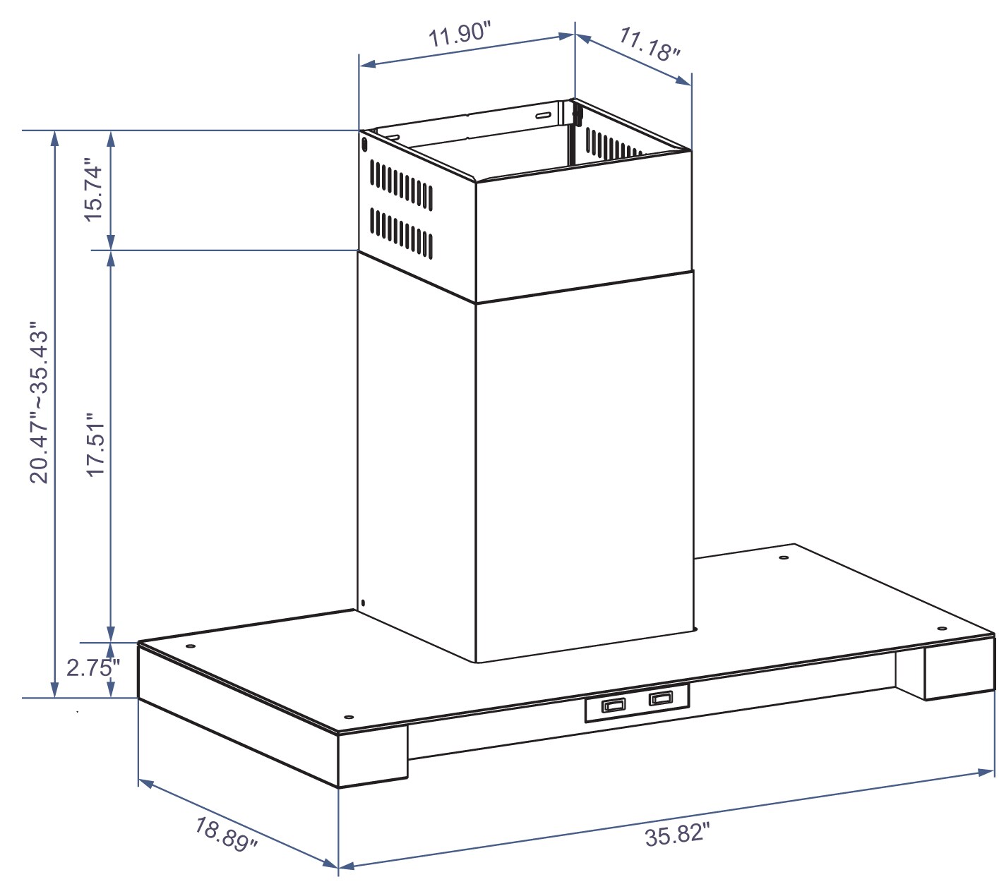 Winflo 36-in Convertible Stainless Steel Wall-Mounted Range Hood in the ...