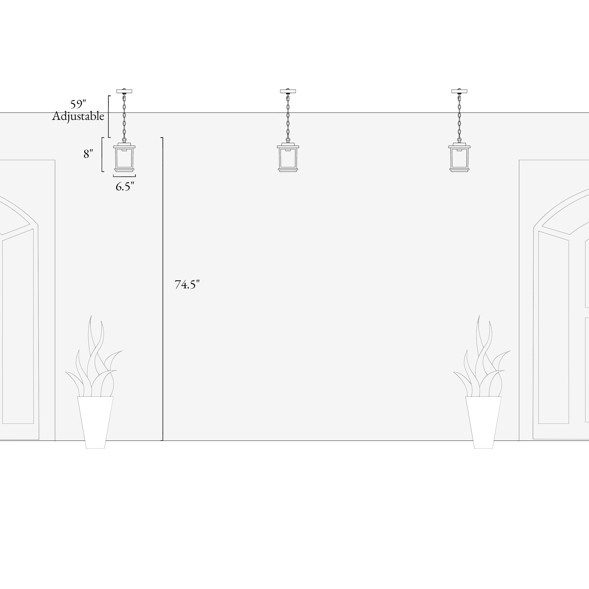 Matte Black Glass Mini Outdoor Pendant Light