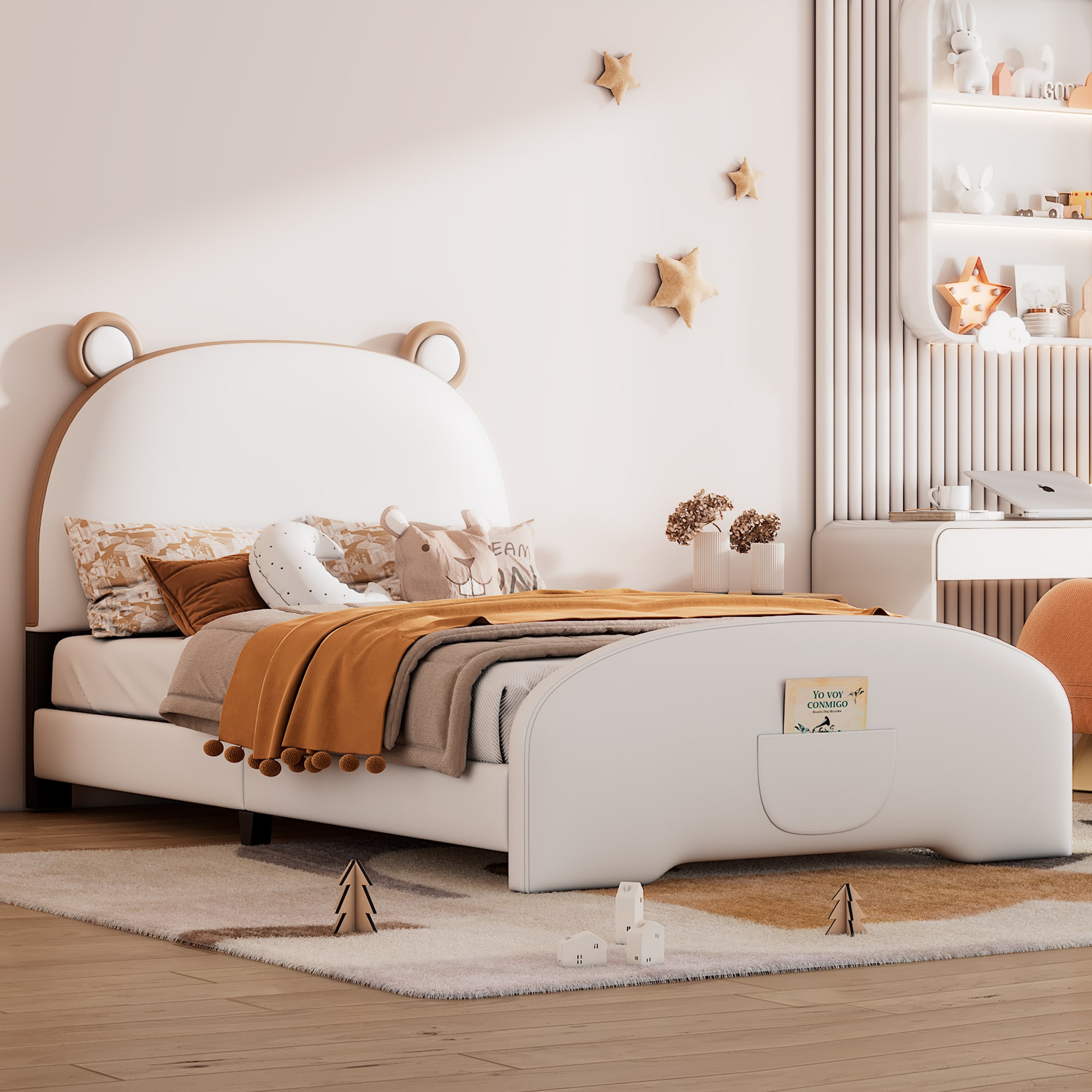 ModernLuxe L-WF307328AAK white Twin Composite Platform Bed