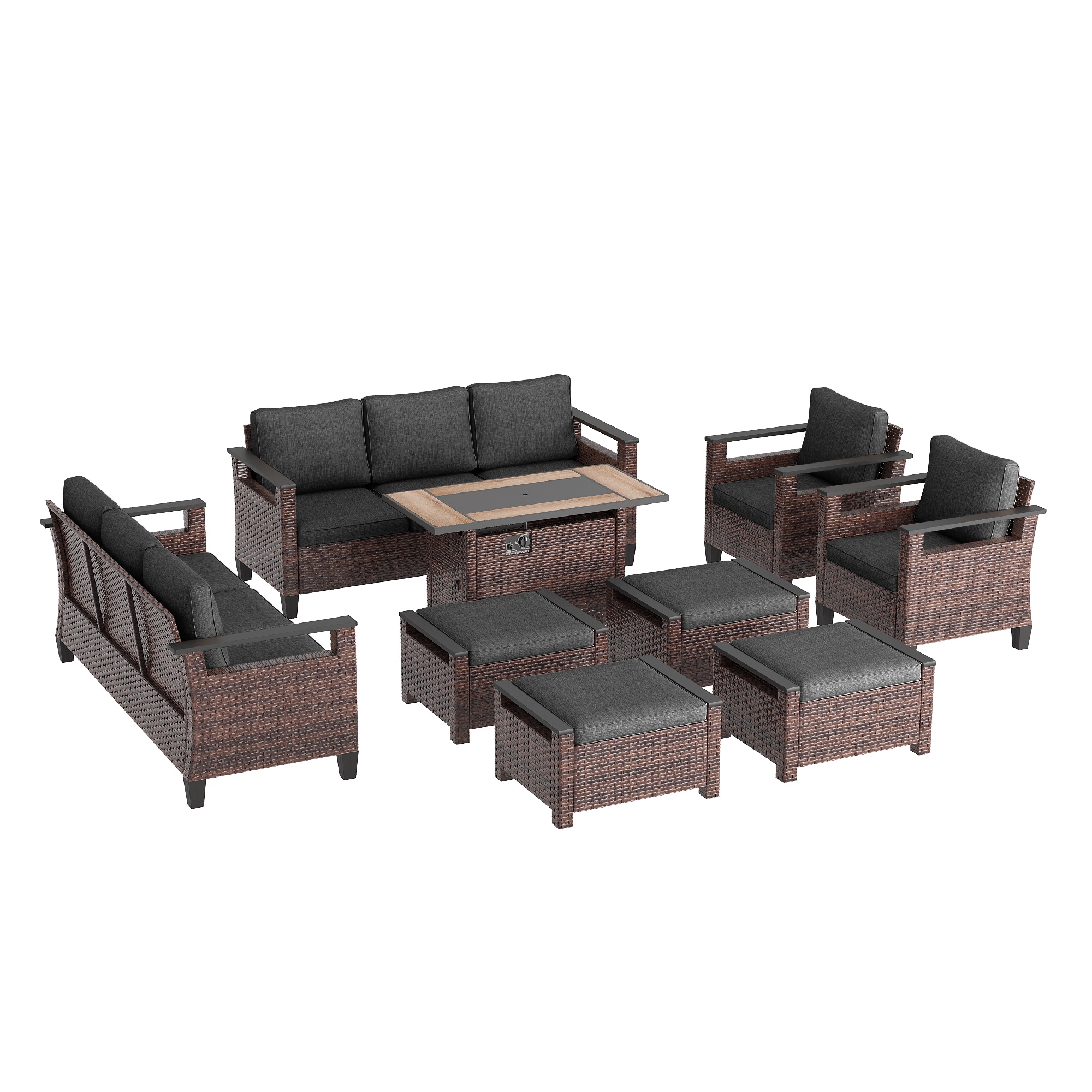Sonkuki SD-PS-126BBK-S1T5 Patio-Conversation-Sets - View #2