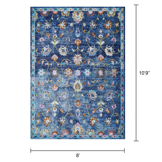 Couristan Gypsy 8 X 10 Ft Mirage Indoor Fl Botanical Area Rug In The Rugs Department At Lowes Com