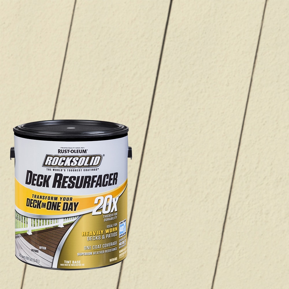 Rust-Oleum 319405T RockSolid 20X Deck Resurfacer Pre-Tinted Sailcloth Solid Exterior Wood Stain and Sealer in One ( 1-gallon )