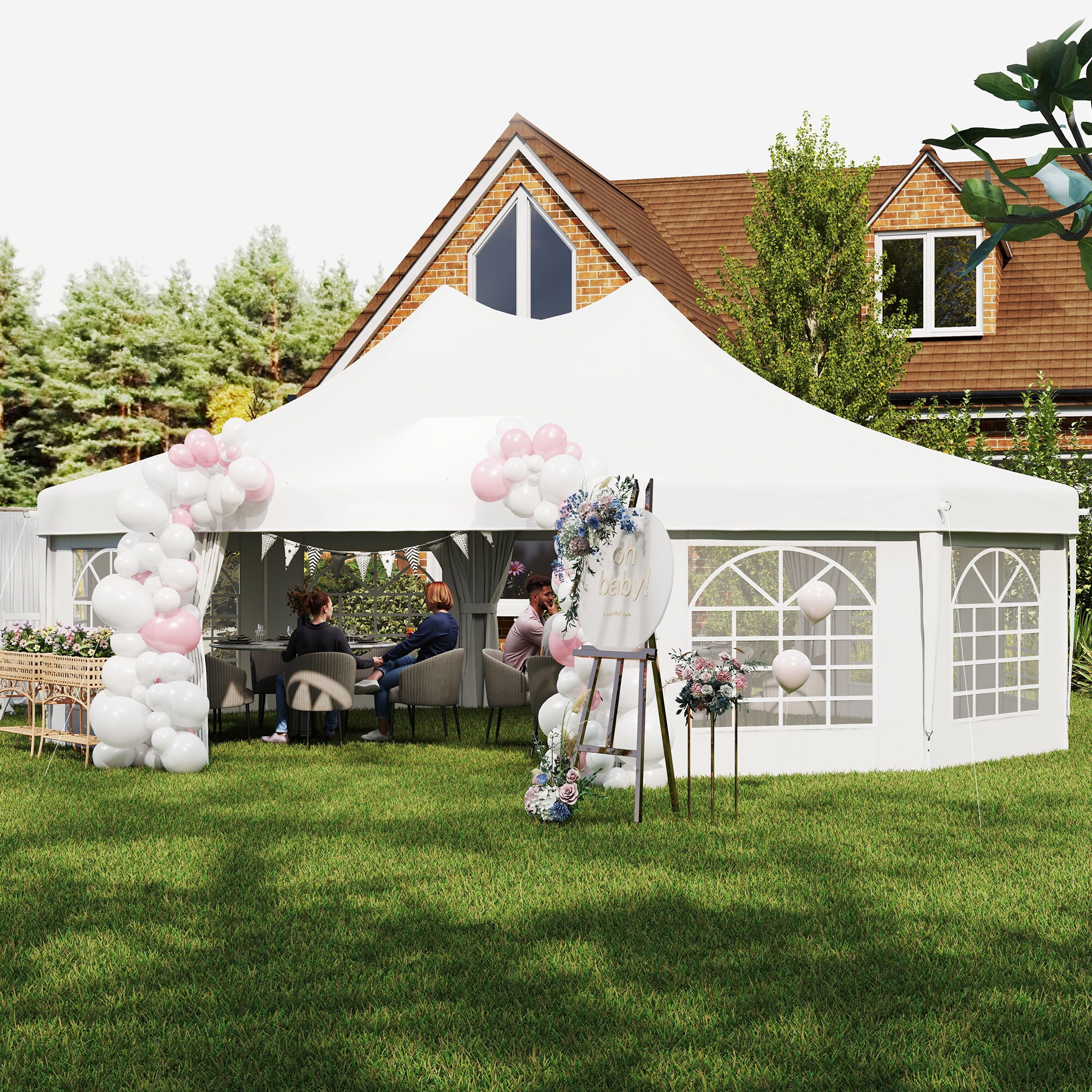 Outsunny 84C-642V01WT Canopies-Sl - View #4
