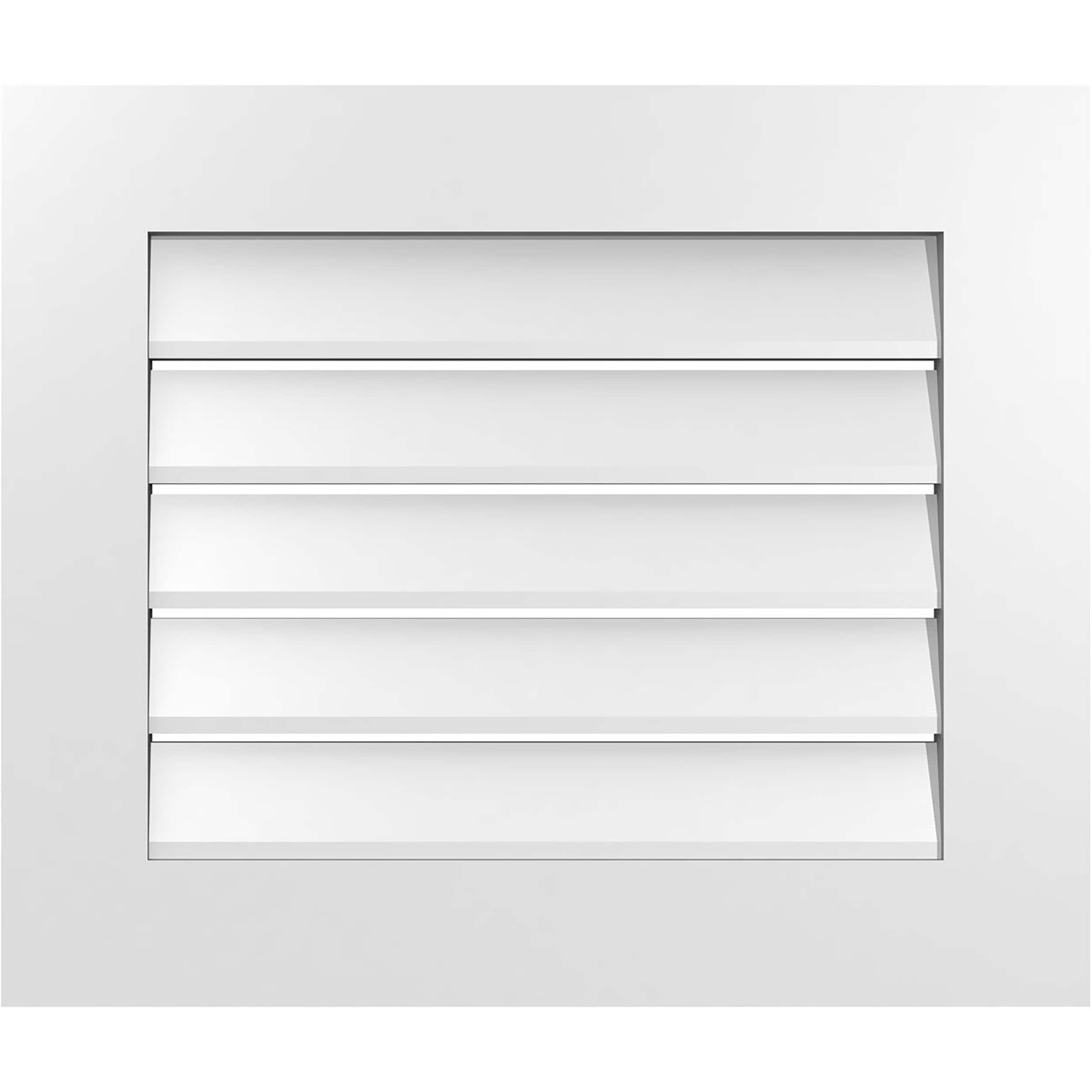 Ekena Millwork GVPVE26X2201SF 26-Inches x 22-Inches Off-white Rectangle PVC Gable Louver Vent