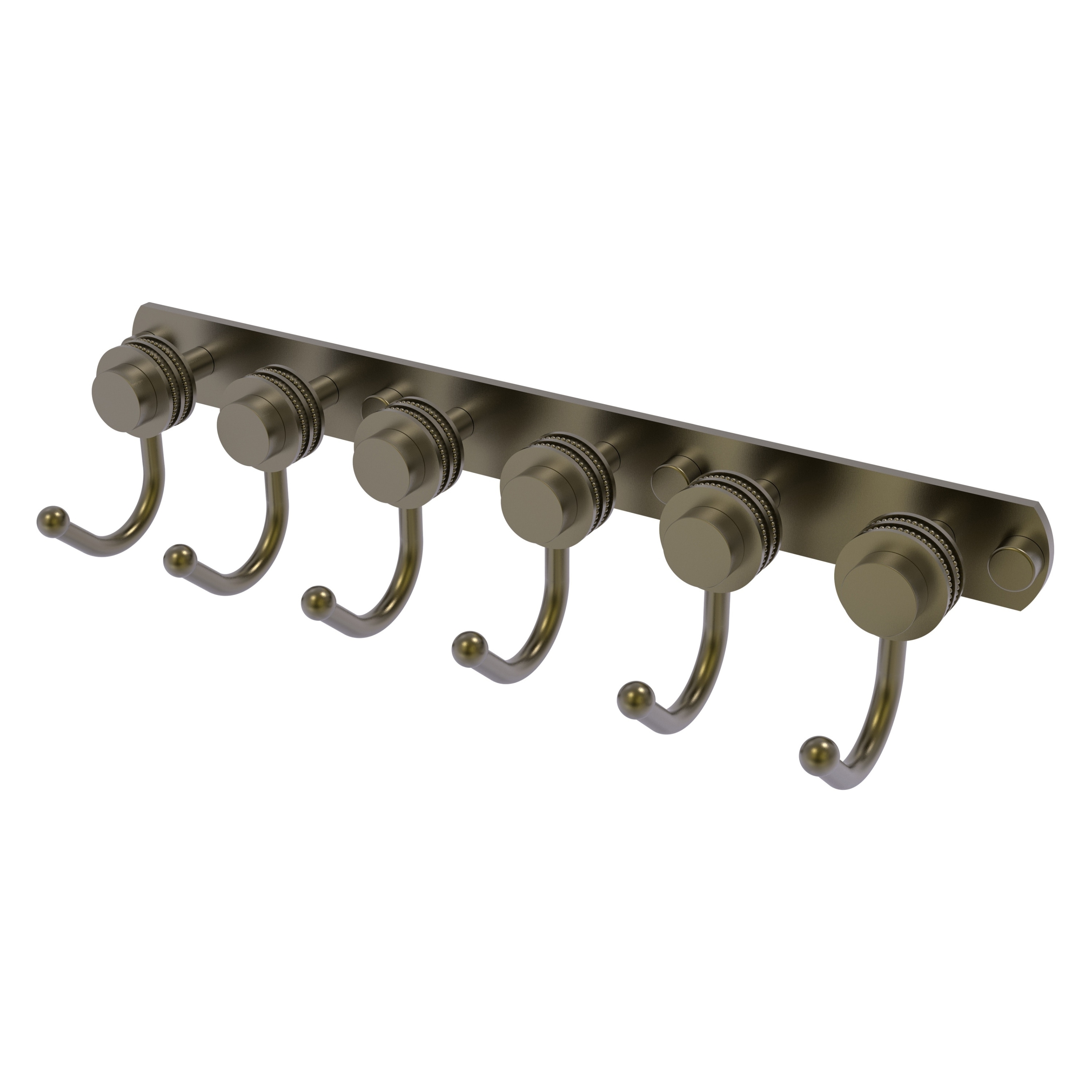 Allied Brass 920D-6-ABR Mercury Antique Brass 6 -Hook Wall mount Towel Hook