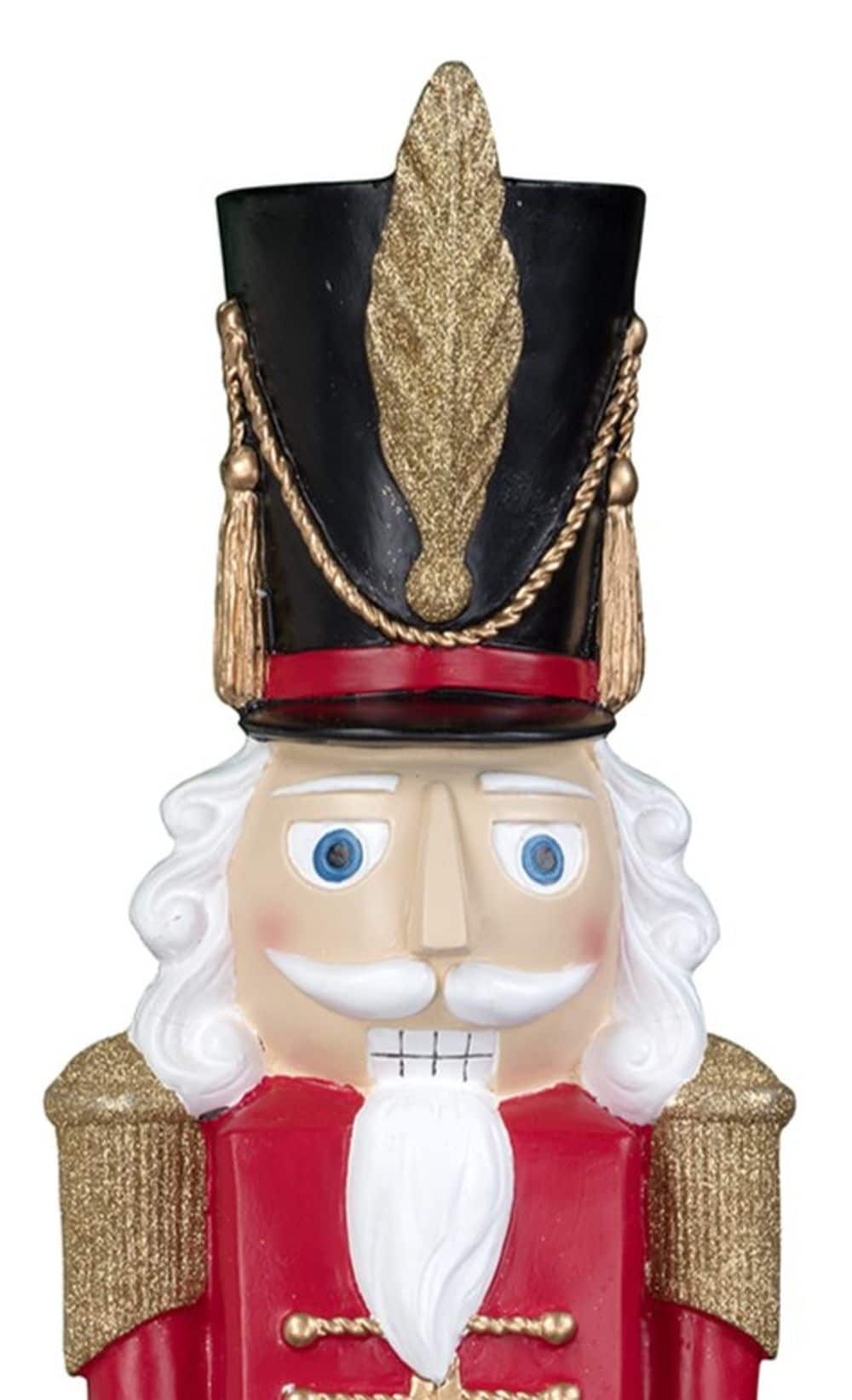 37-Inch Red and Green Resin Christmas Nutcracker Statue