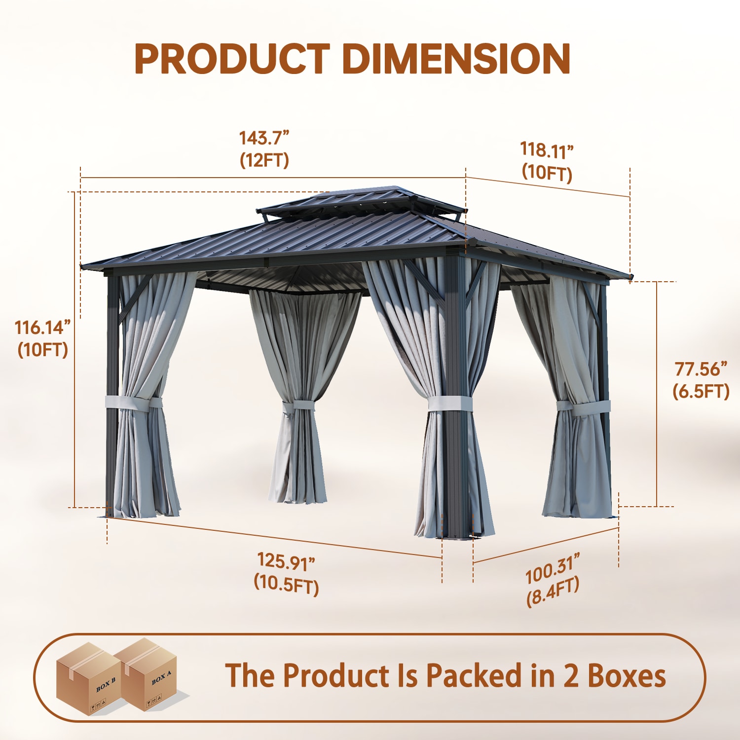 AOXUN G30013GR-1 Wood-Resin-Gazebos - View #7