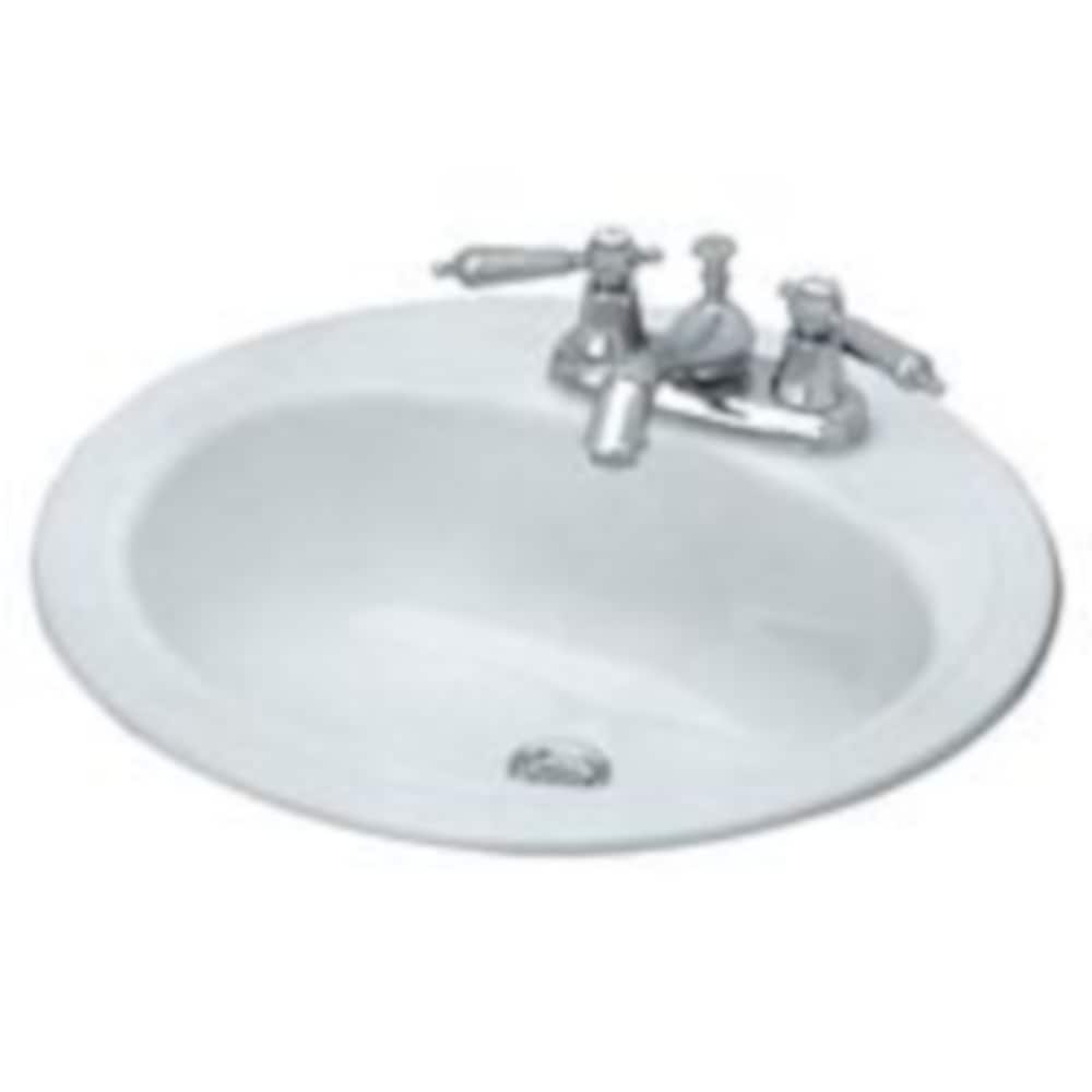 Bootz 725010 Laurel Enameled steel Drop-in Round Traditional White Bathroom Sink ( 19.0-in x 19.0-in )
