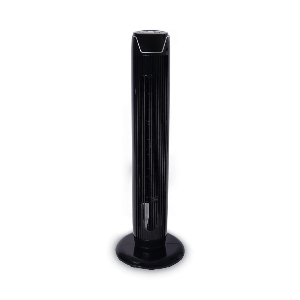 Alera ALENFAN363 LEFAN363 36-Inch 3-Speed Oscillating Tower Fan with Remote Control - Sleek Black Design
