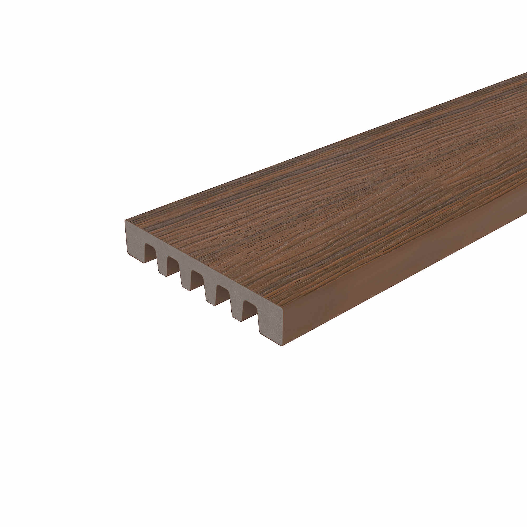 NewTechWood US129-8-NTK Monarch Series 1-in x 5-in x 8-ft Emperor Leather Brown Solid edge Composite Deck board