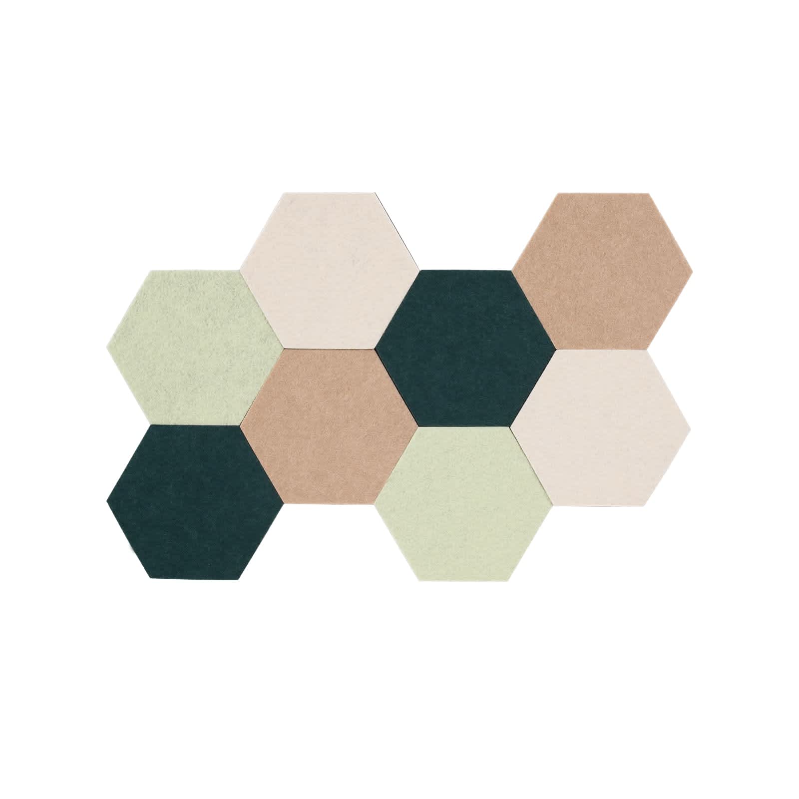 Aoibox  8 pcs hexagon felt bulletin board tiles 7 x 6 inch self adhesive green felt pin board wall tiles for photos memos office home