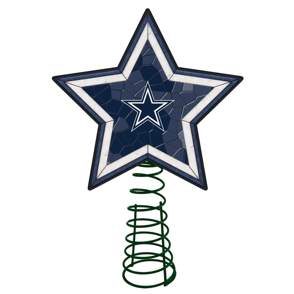 The Memory Company NFL-DAL-2303 10-in Star Team White Christmas Tree Topper