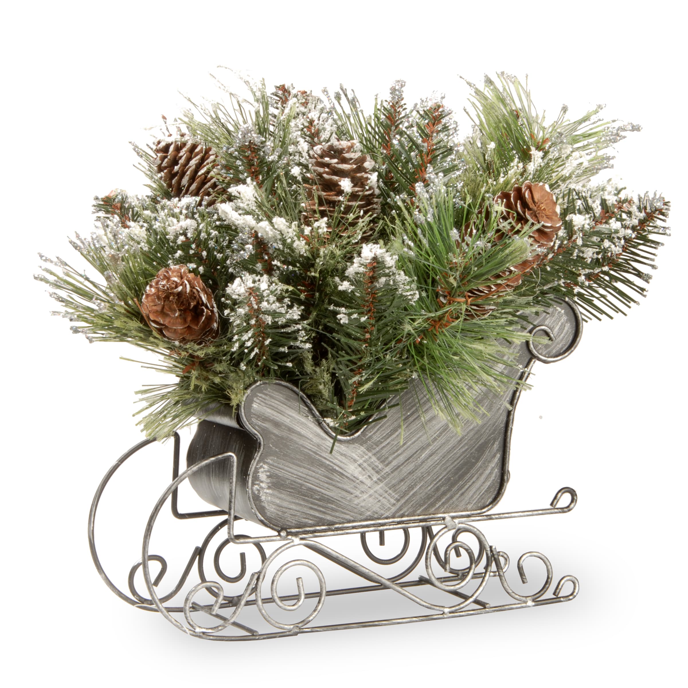 National Tree Company GB3-810-10 10.0-Inches Tabletop Decoration Sleigh Christmas Decor
