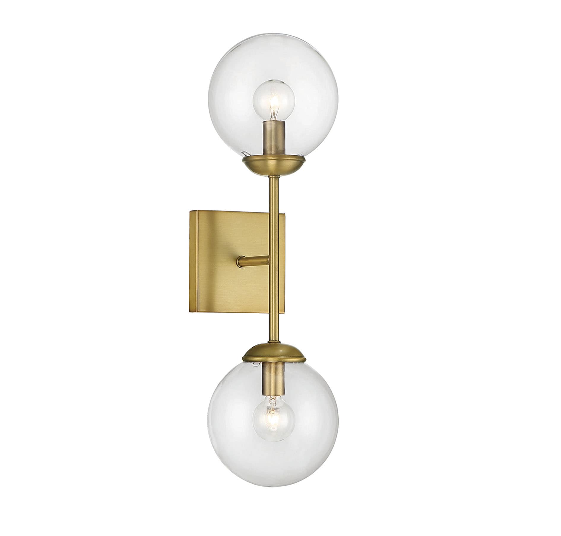 Transitional Globe-Shaded Brass Wall Sconce, Dimmable